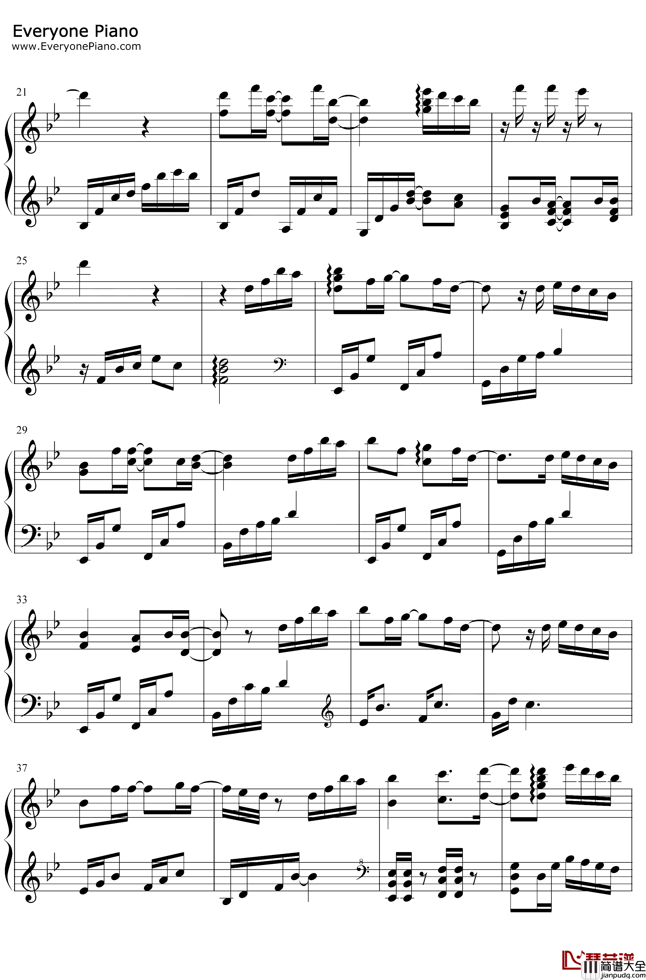 一直很安静钢琴谱_阿桑_完美版_仙剑奇侠传插曲