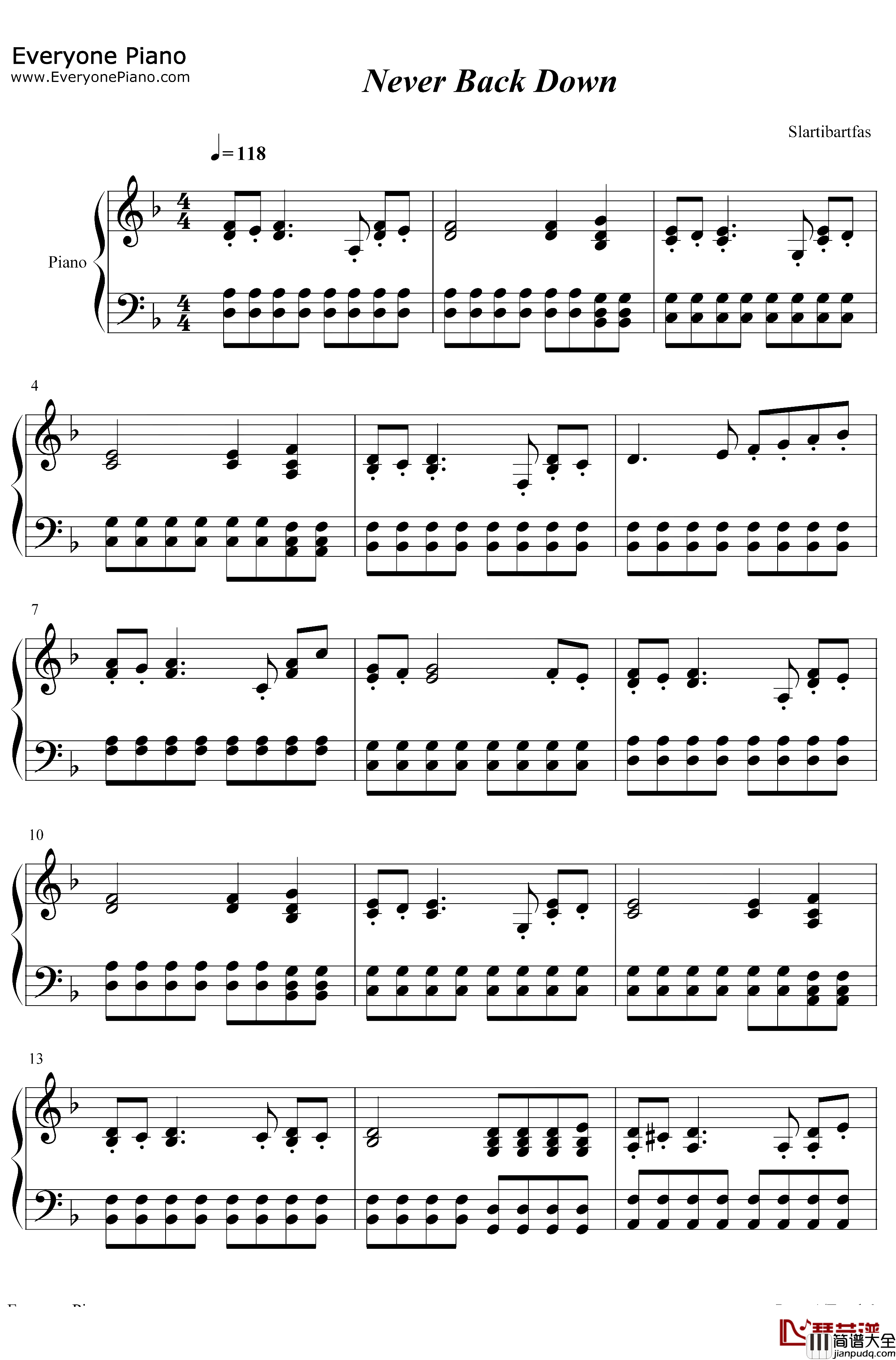 Never_Back_Down钢琴谱_Two_Steps_From_Hell