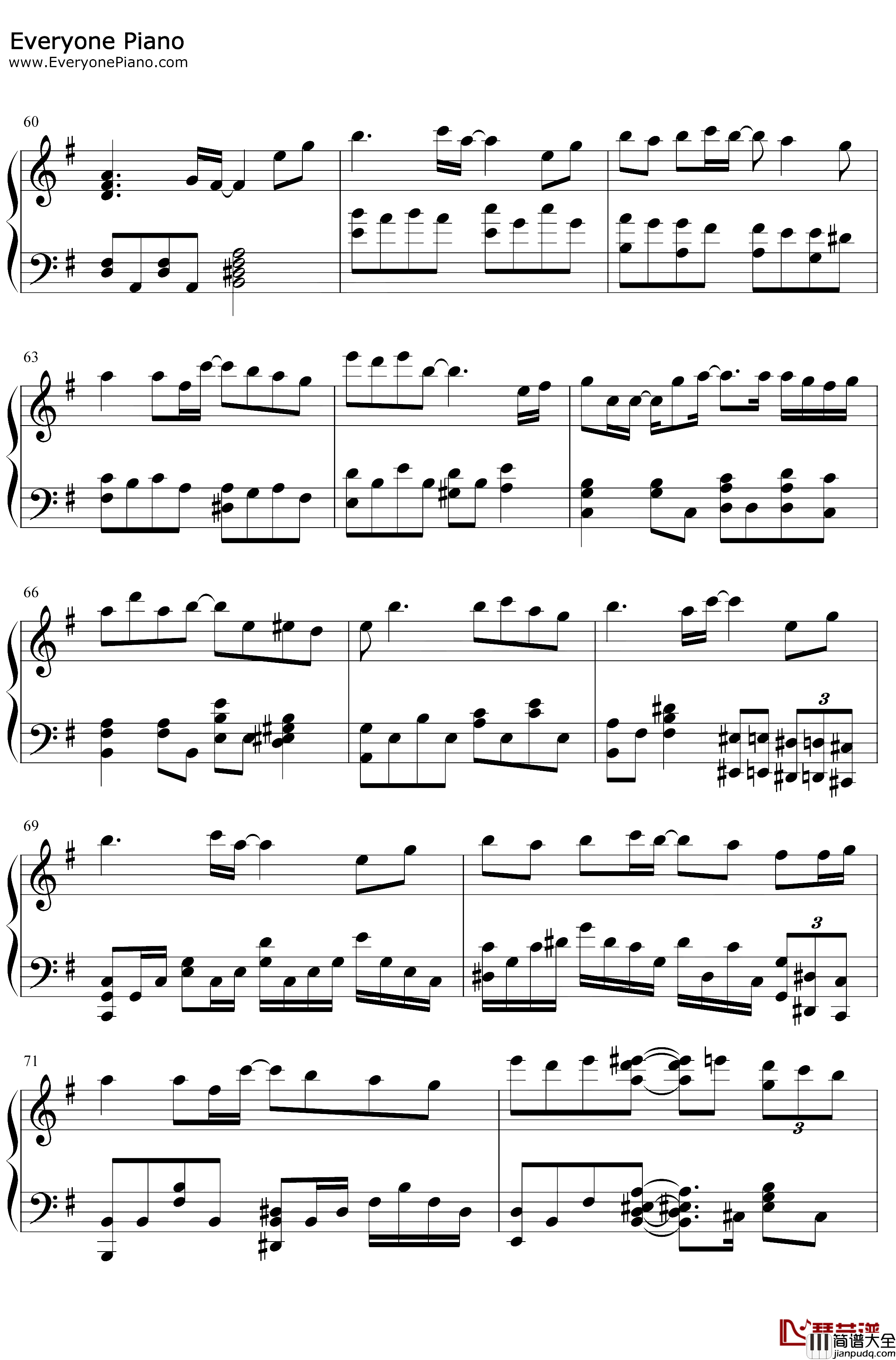 ナツノハナ钢琴谱_JUJU_夏花_怪化猫ED