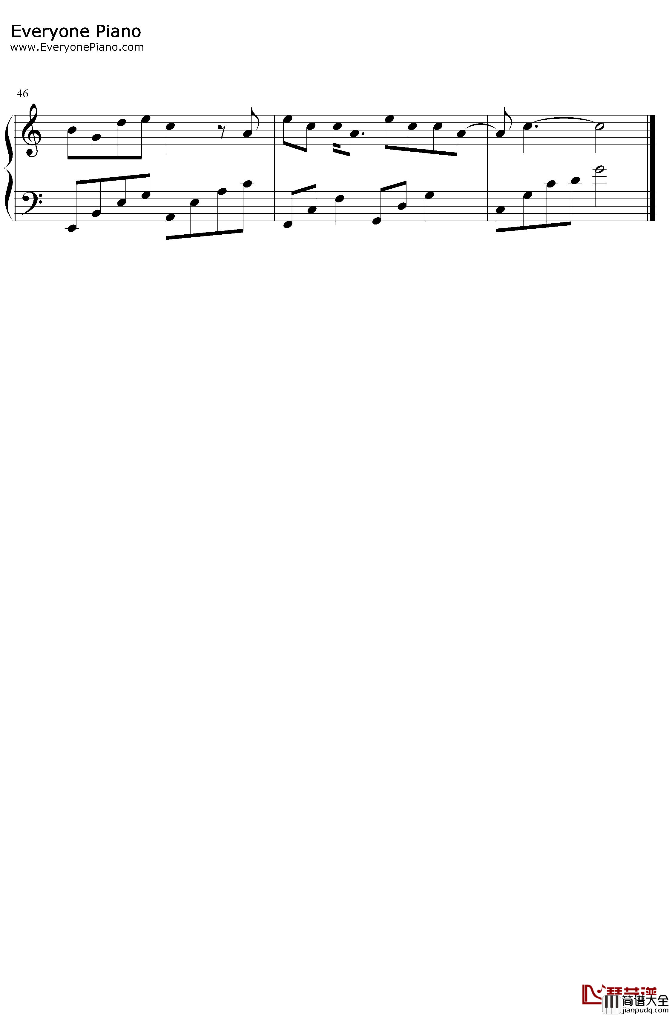 清明雨上钢琴谱_许嵩_C调简单版