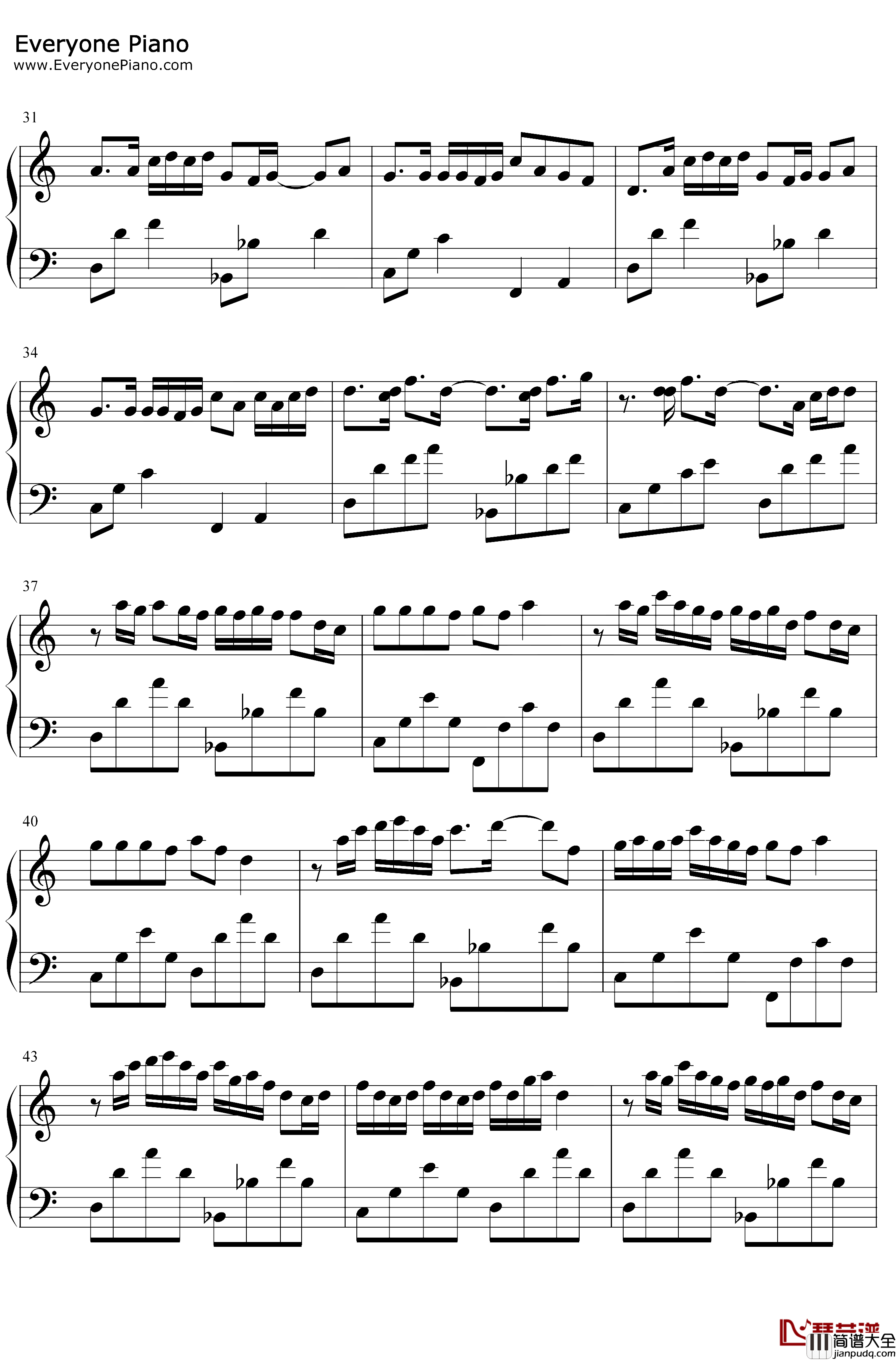 愿望钢琴谱_胡彦斌_C调简单版_精武飞鸿主题曲