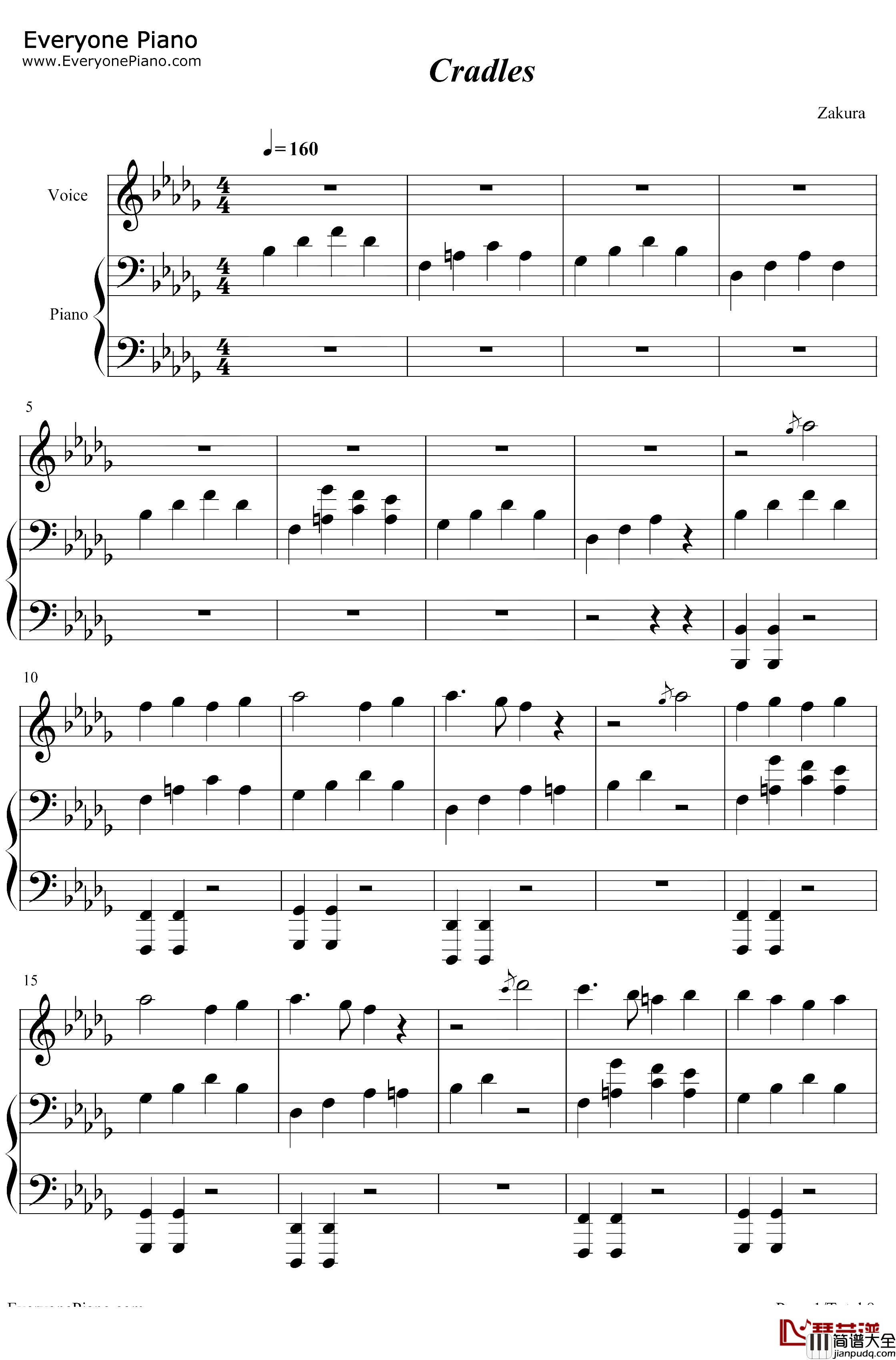 Cradles钢琴谱_SubUrban_SubUrban