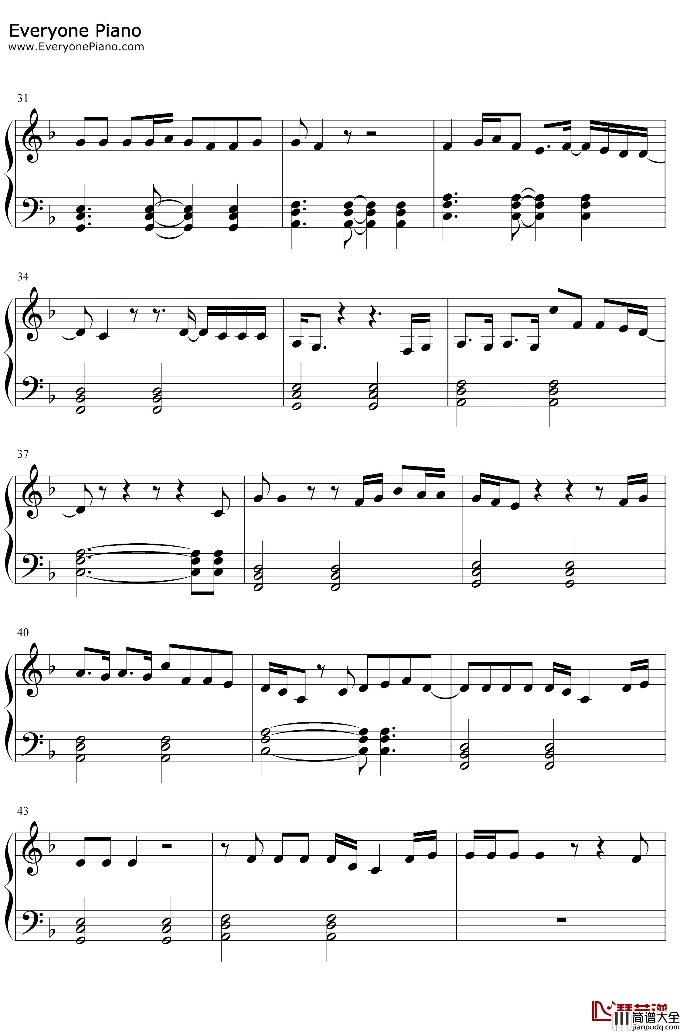 Funny钢琴谱_ZeddJasmineThompson_ZeddftJasmineThompson