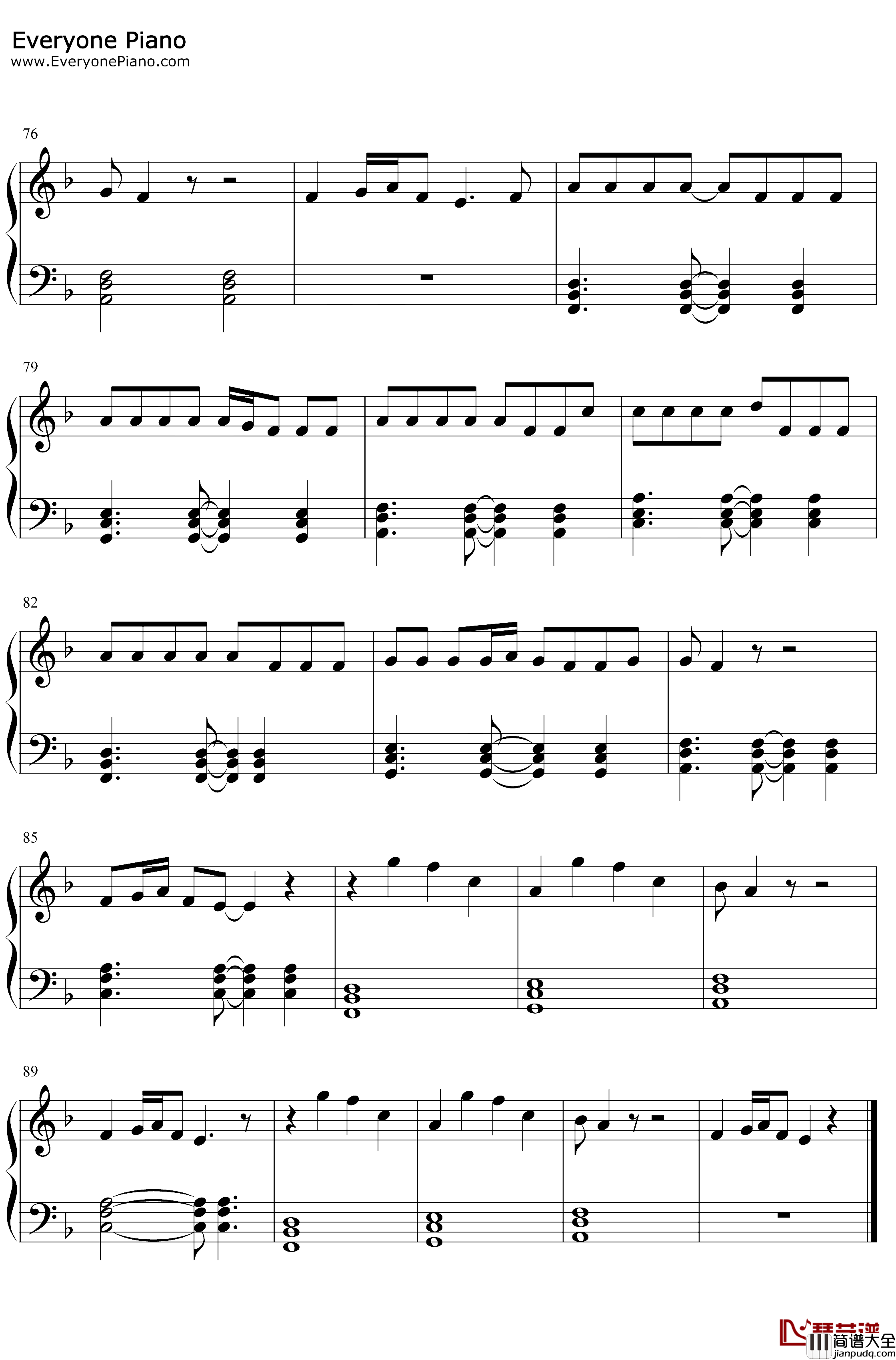 Funny钢琴谱_ZeddJasmineThompson_ZeddftJasmineThompson