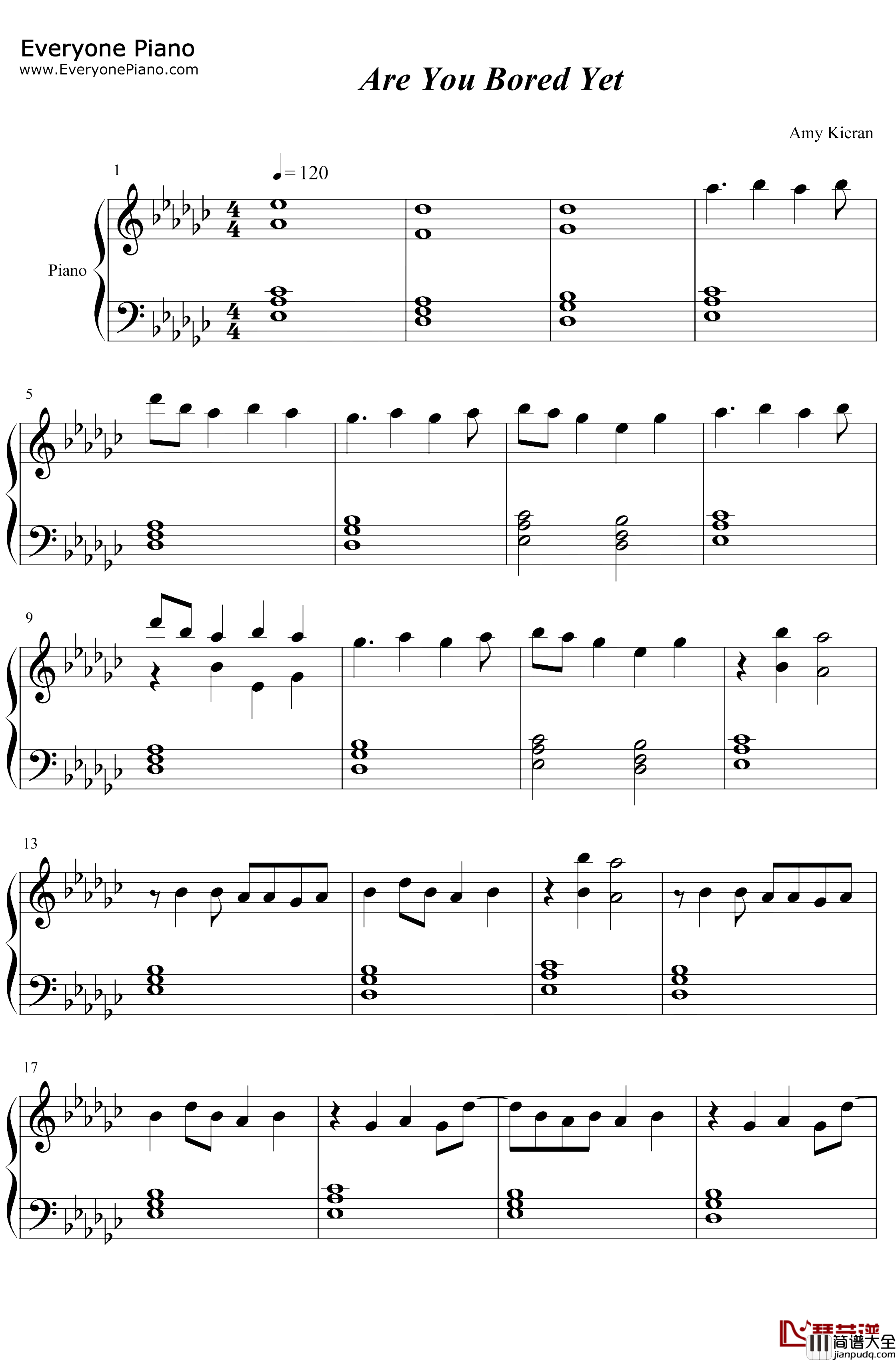 Are_You_Bored_Yet钢琴谱_WallowsClairo_WallowsftClairo