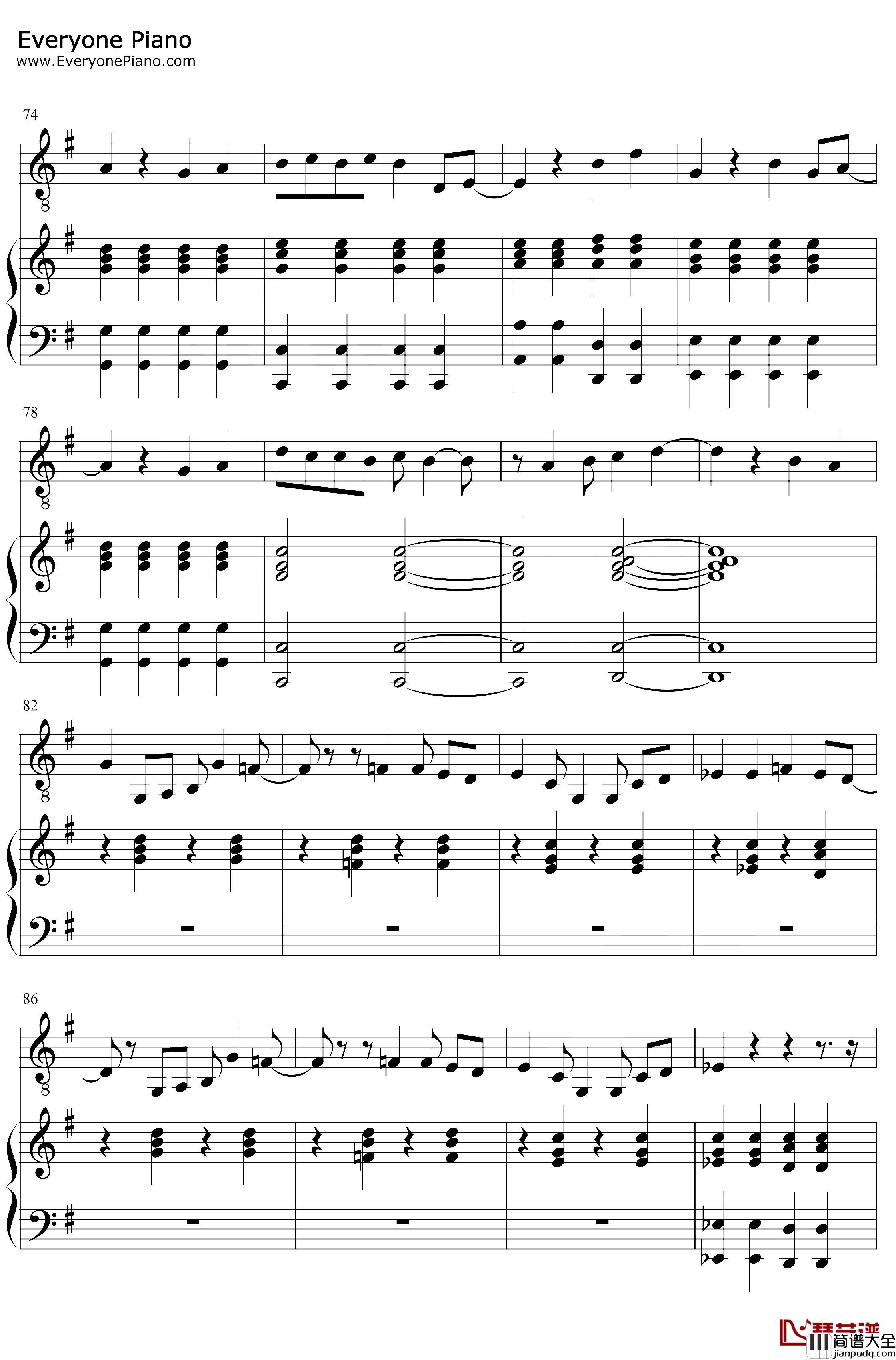 You_Will_Be_Back钢琴谱_Jonathan_Groff_音乐剧汉密尔顿OST