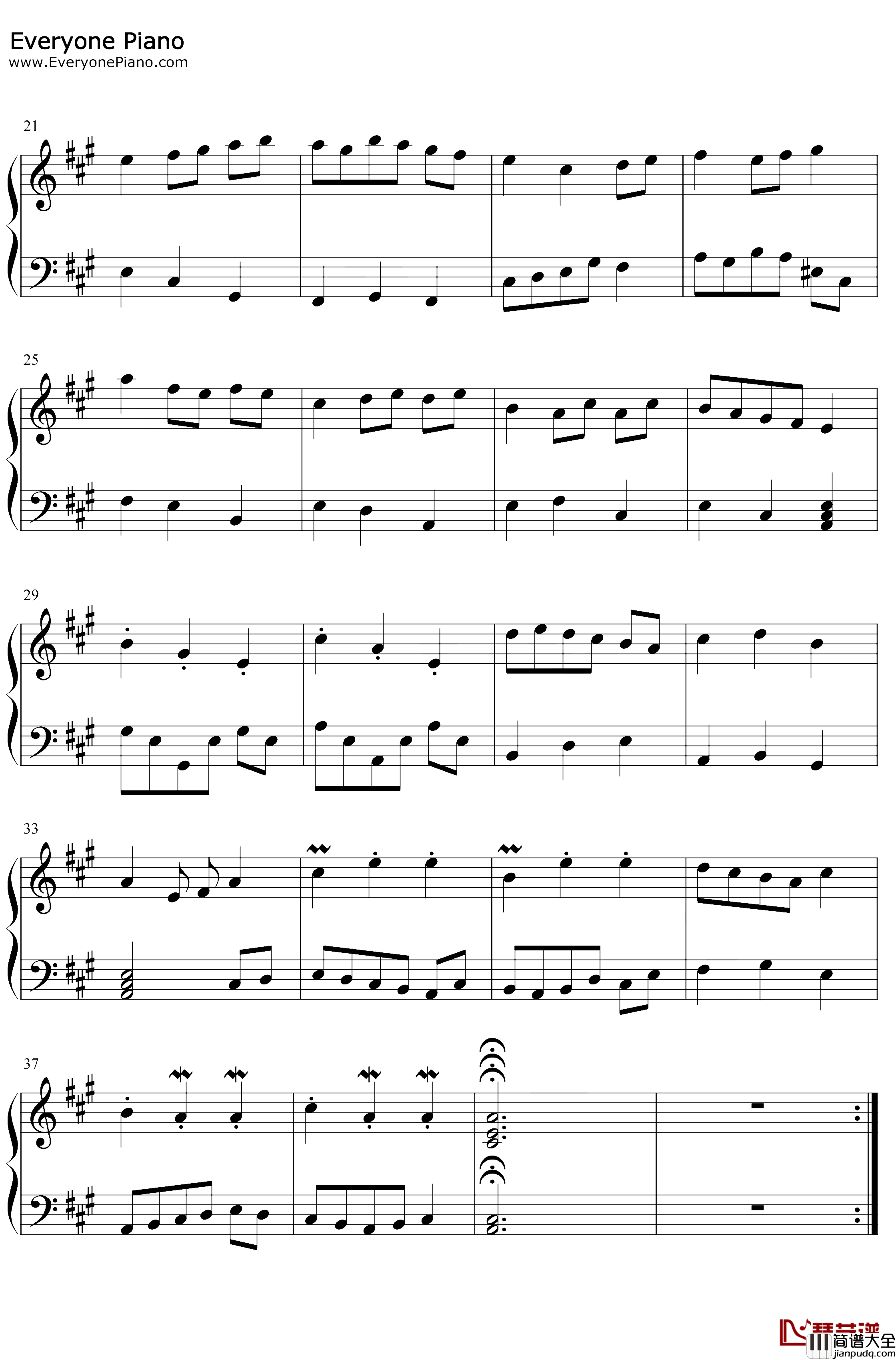 A大调小步舞曲钢琴谱_IDW哒_原创音乐