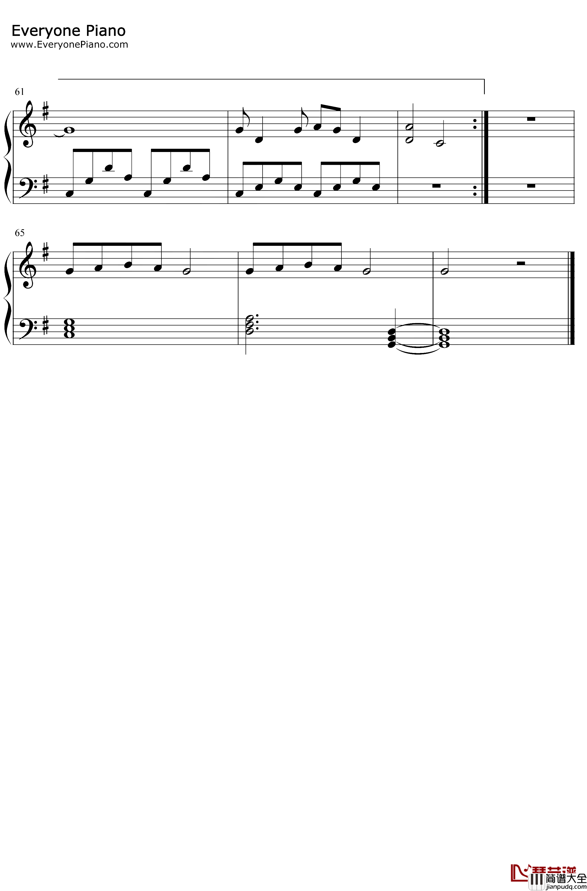 Your_Smile钢琴谱_陈意涵_我喜欢你片尾曲