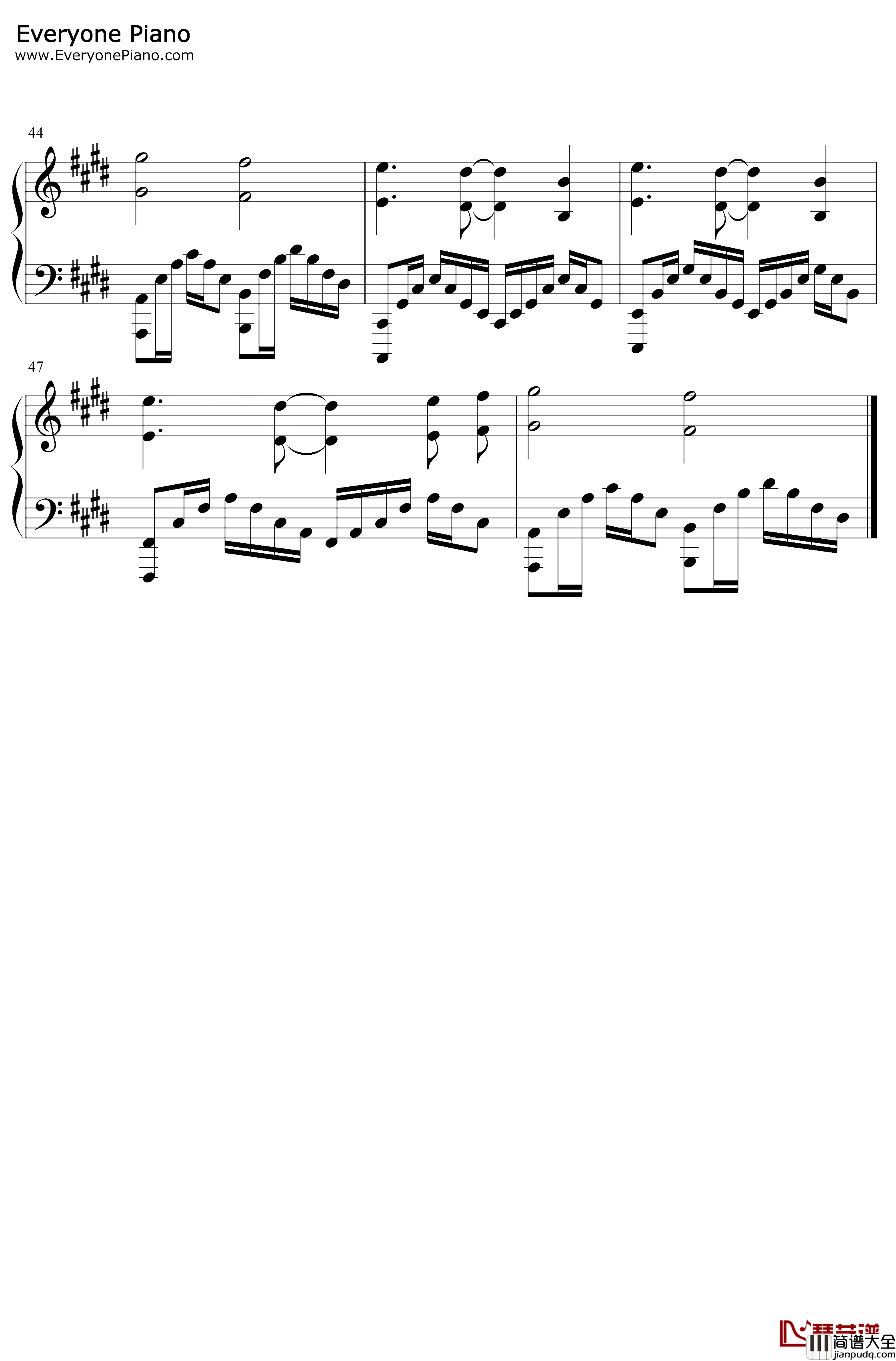 Overlap钢琴谱_Kimeru_游戏王DMOP5