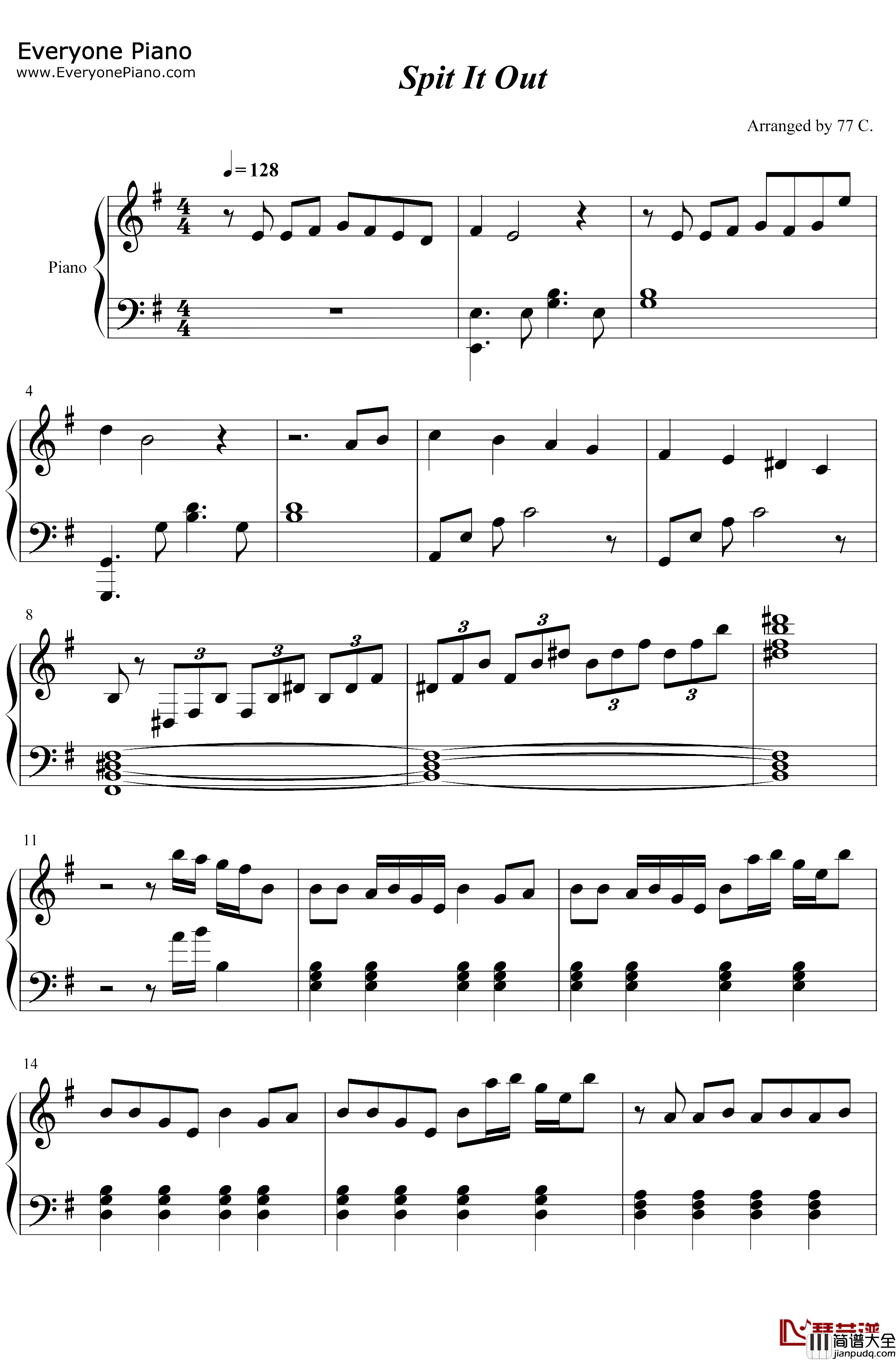 Spit_It_Out钢琴谱_颂乐Solar_颂乐Solar