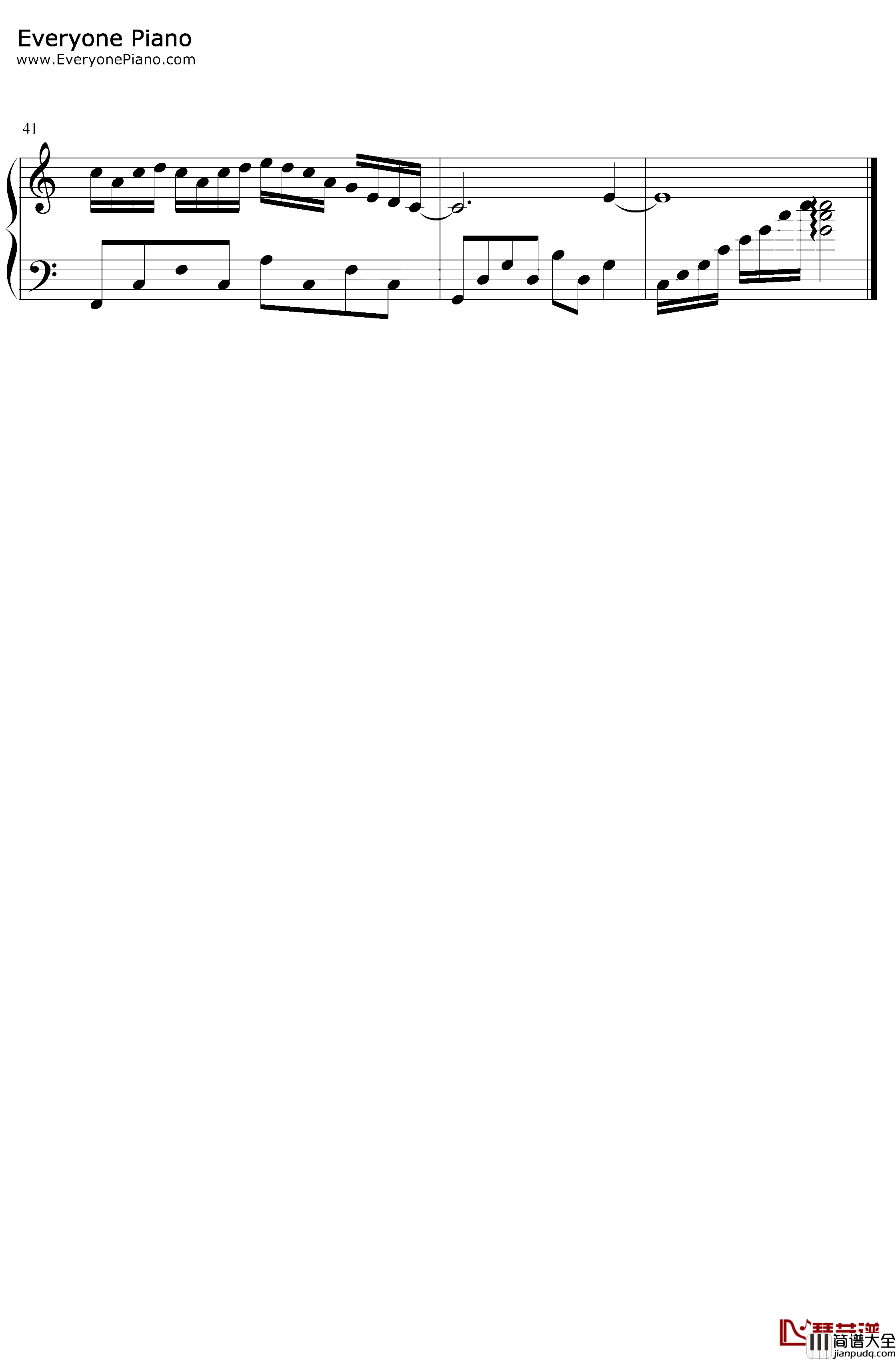 忘川彼岸钢琴谱_零一九零贰_C调简单版_红色彼岸花花瓣遍地撒_抖音热歌