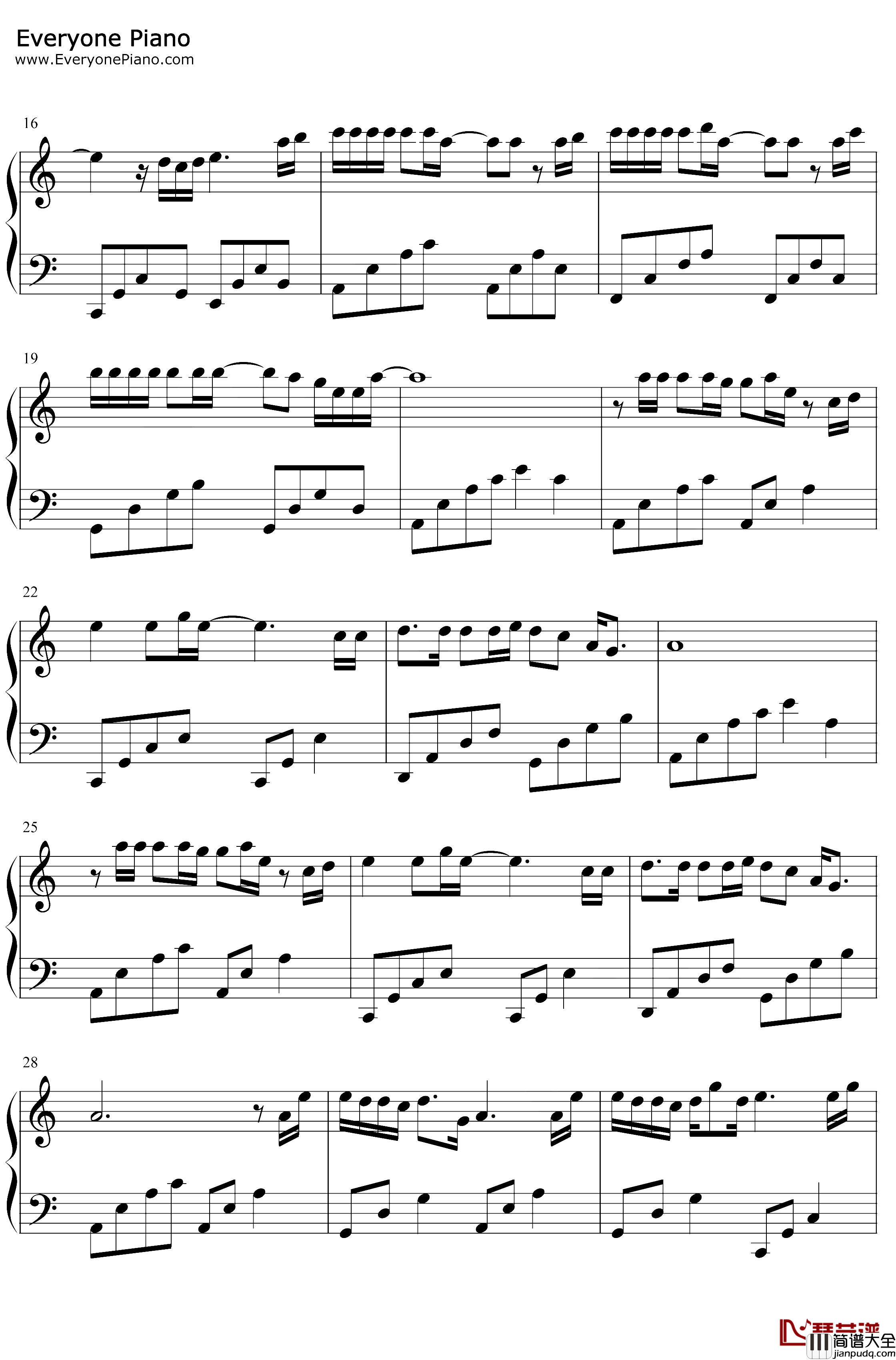 暗里着迷钢琴谱_刘德华_C调简单版_可不可不要这么样徘徊在目光内_抖音