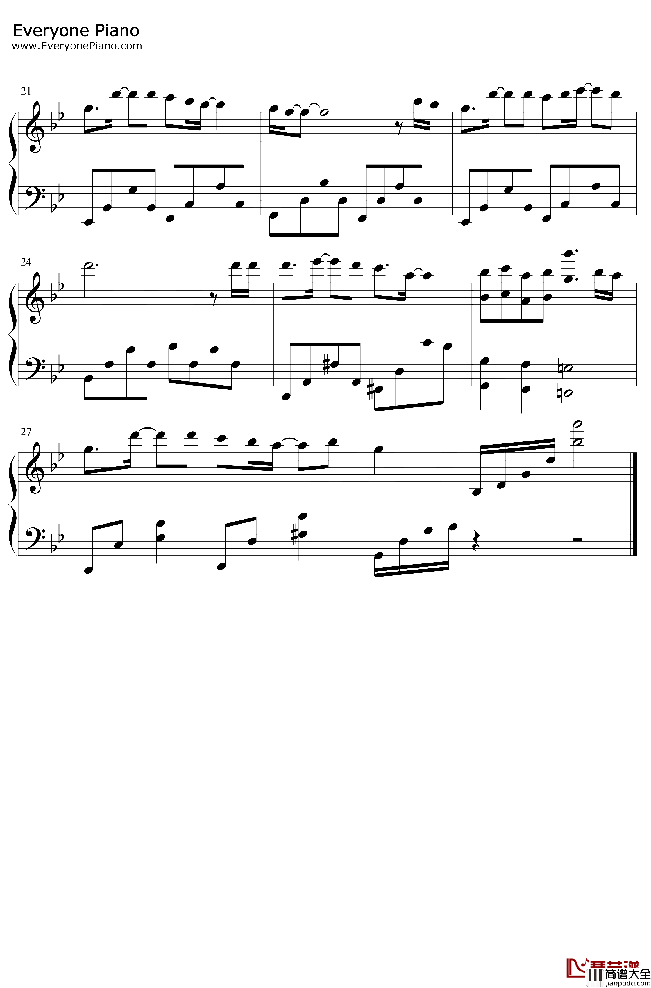 尘海钢琴谱_毛不易_简单版_毛不易_三体主题曲