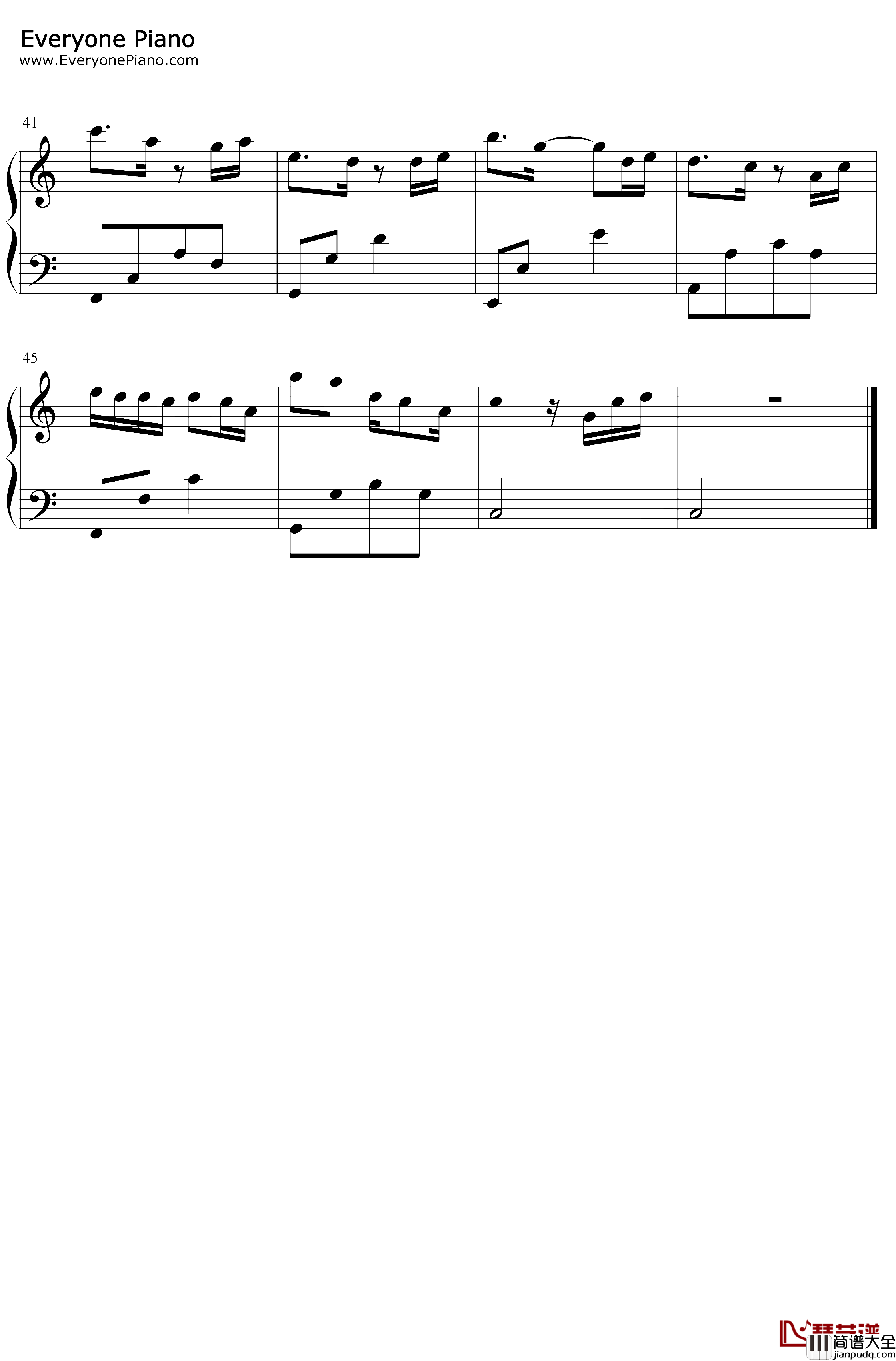 半城烟沙钢琴谱_许嵩_C调简单版_天龙八部2主题曲