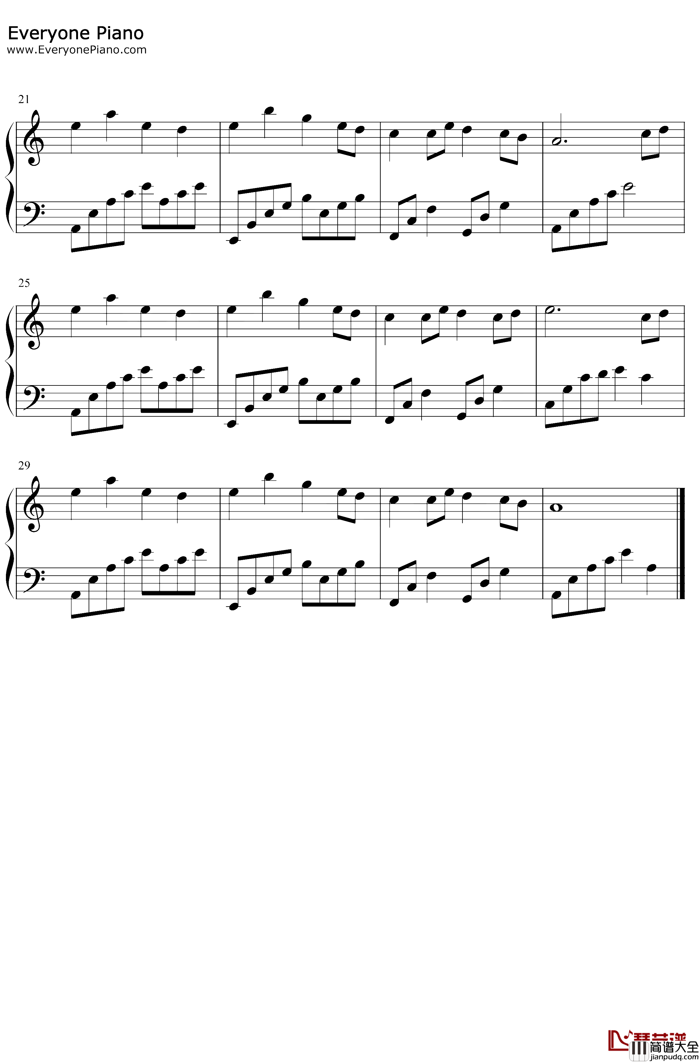 口是心非钢琴谱_张雨生_C调简单版