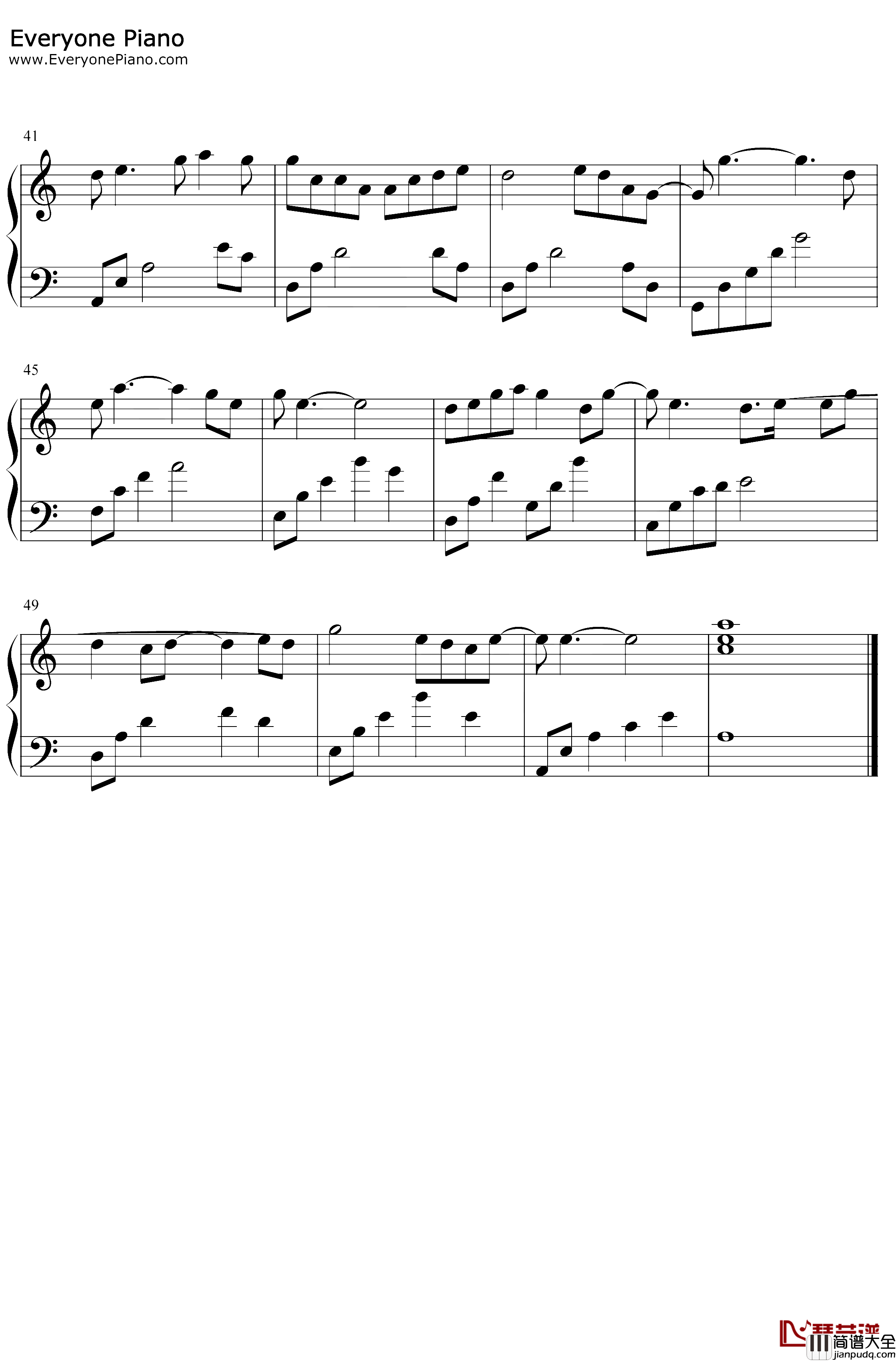 一拜天地钢琴谱_不是Av的Ay君畅畅酱_C调简单版