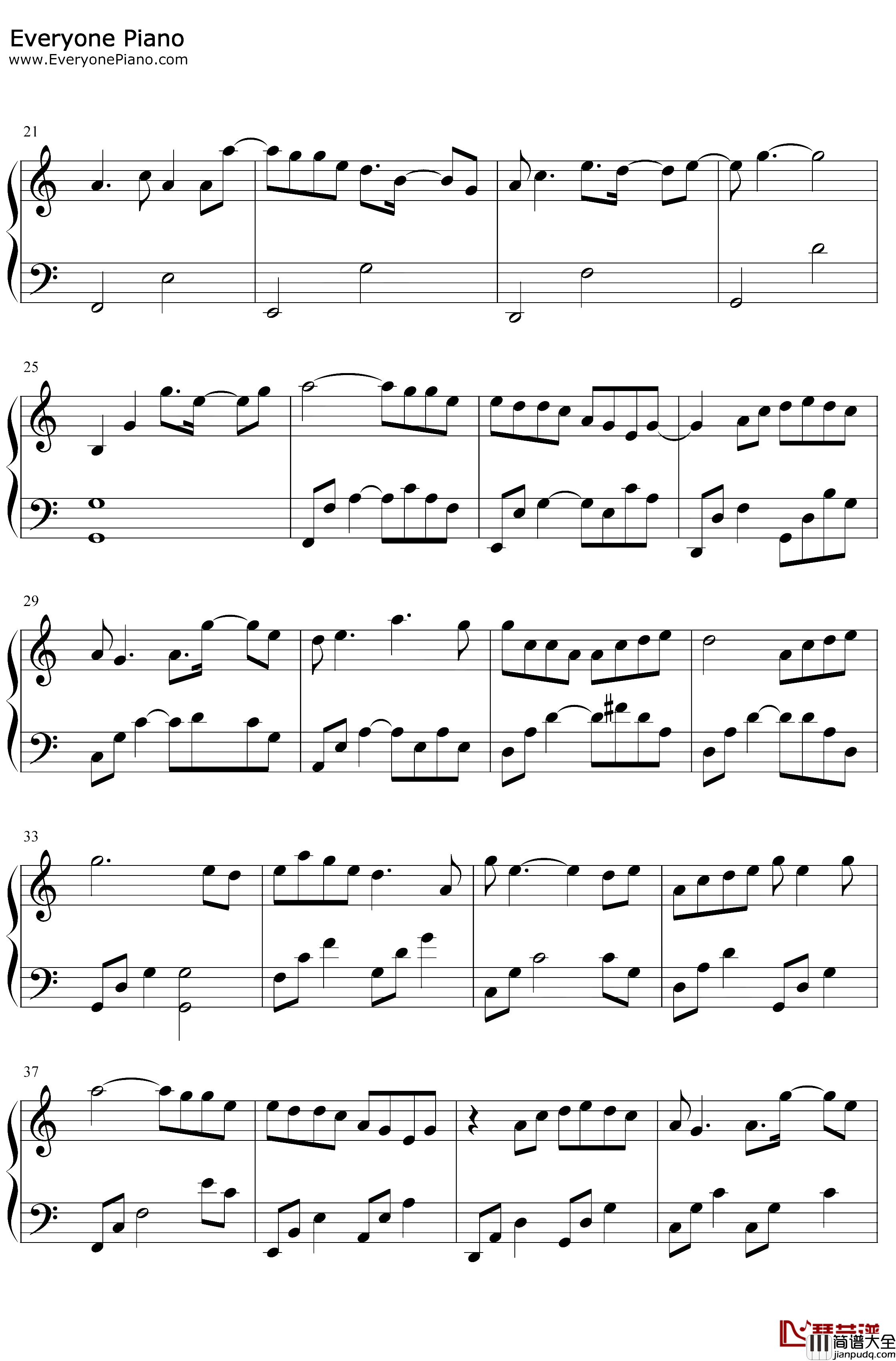 一拜天地钢琴谱_不是Av的Ay君畅畅酱_C调简单版