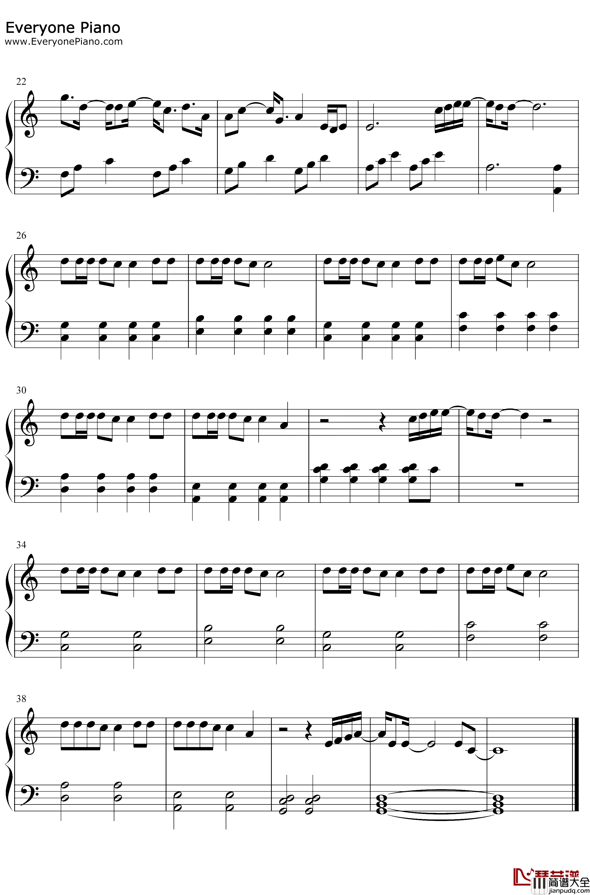 Love_Me_Like_You_Do钢琴谱_EllieGoulding_C调简单版