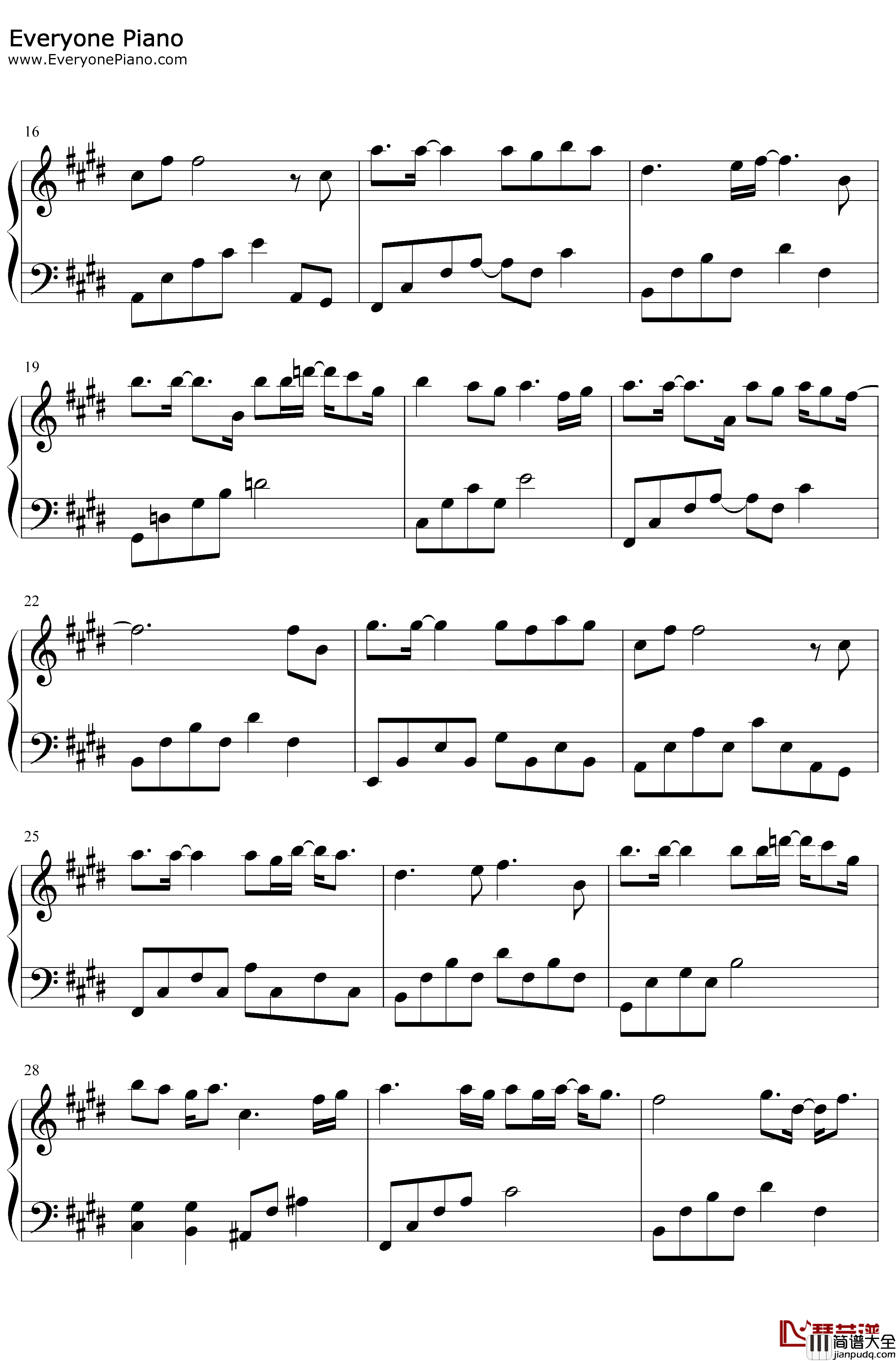 在你不知道的时间里爱你很久钢琴谱_徐佳莹_我在时间尽头等你ED