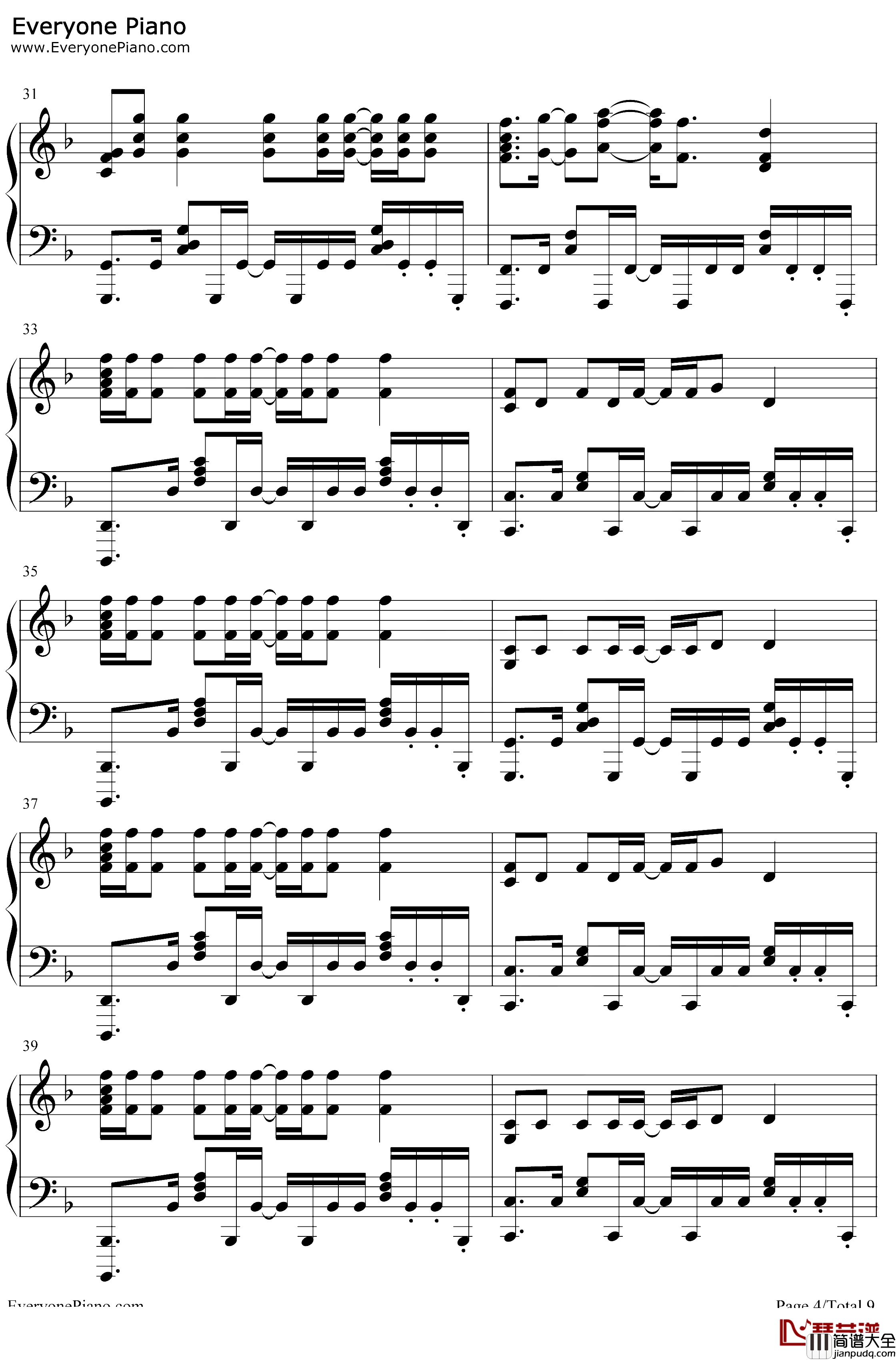 Chaos_Drifters钢琴谱_SawanoHiroyuki[nZk]Jean_KenJohnny_非枪人生第二季OP