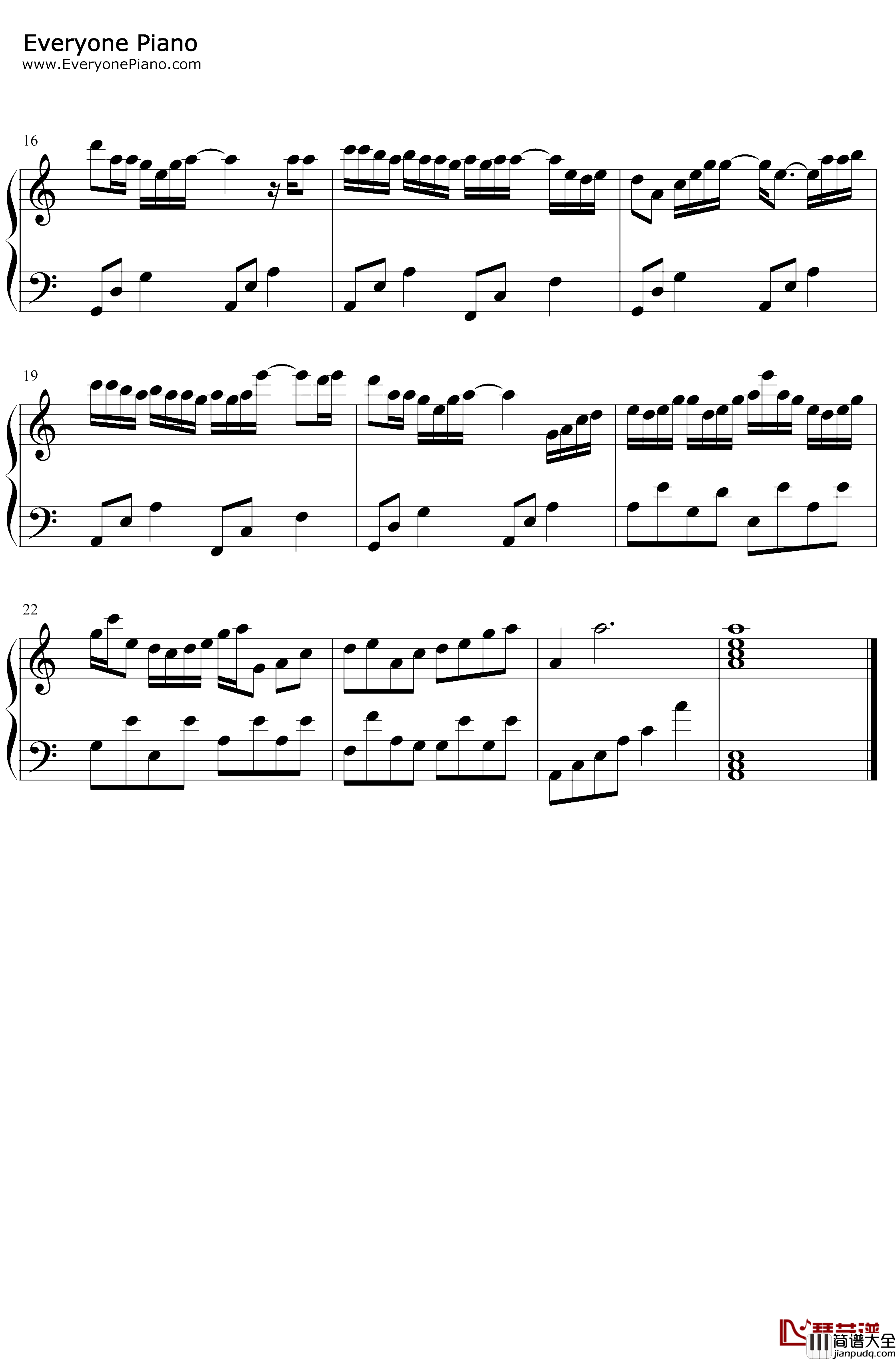 三清序钢琴谱_洛少爷_C调简单版_逆水寒游戏同人歌