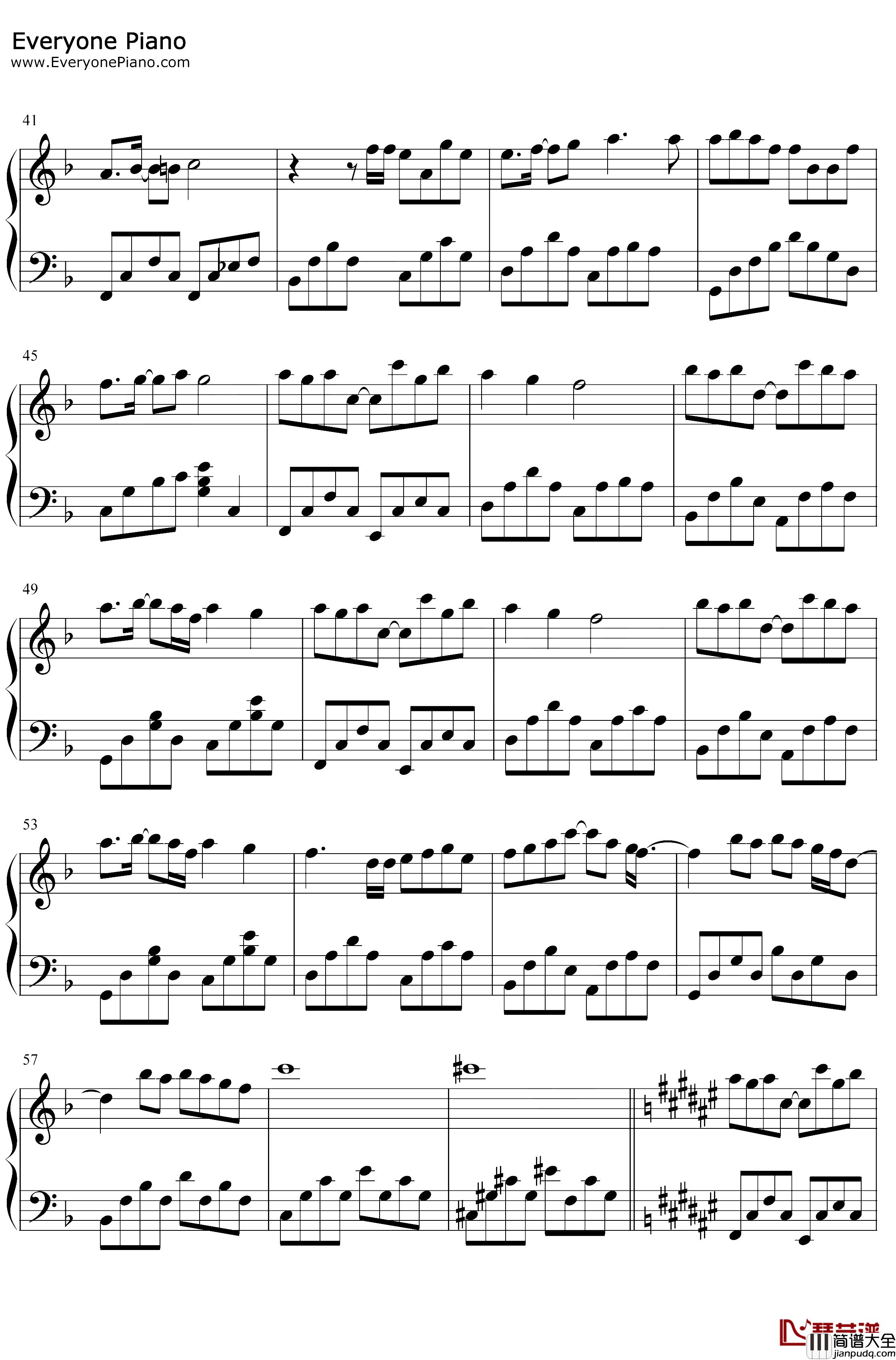 女神钢琴谱_郑欣宜_郑欣宜