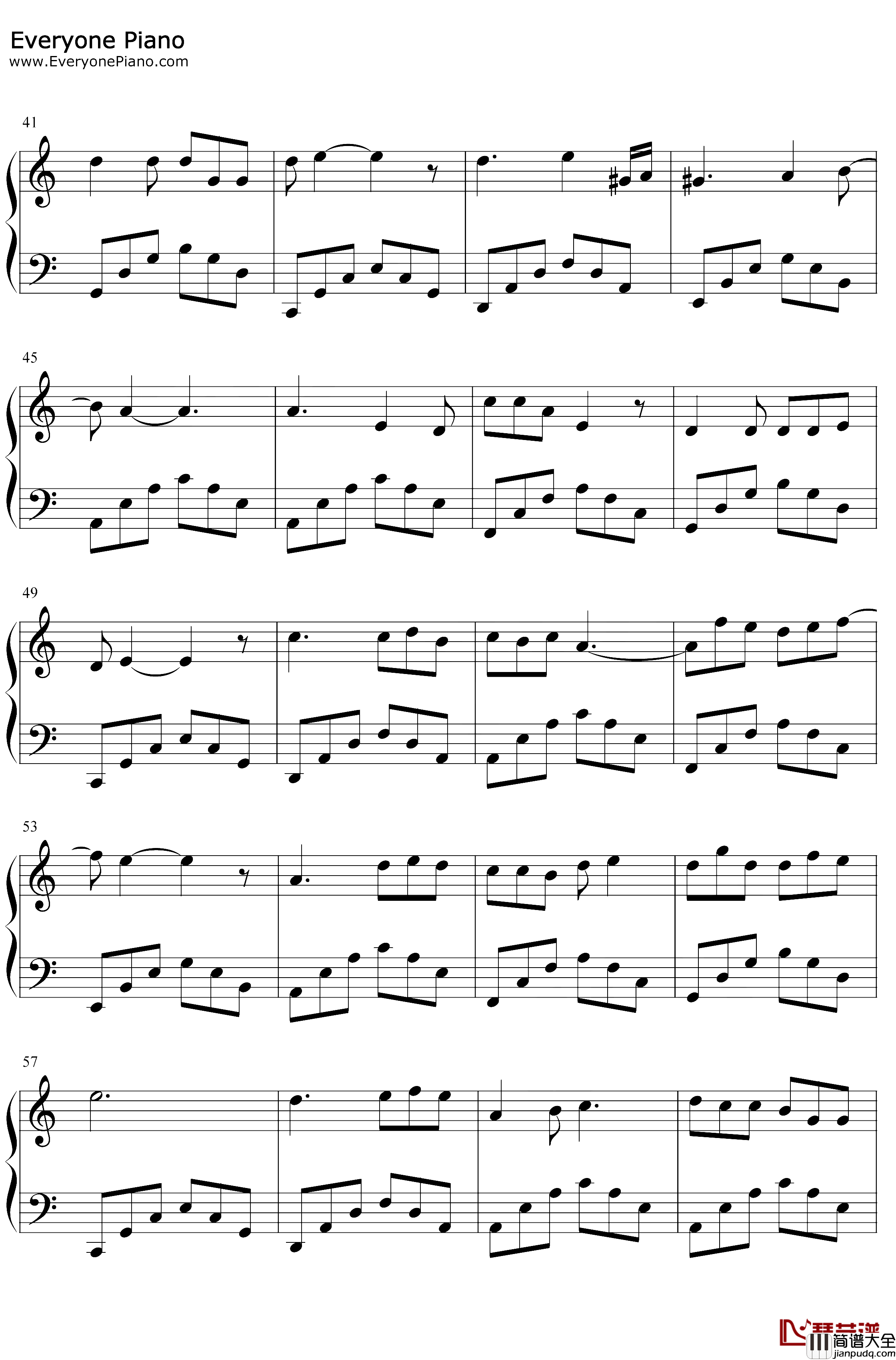 深夜一角钢琴谱_毛不易_C调简单版