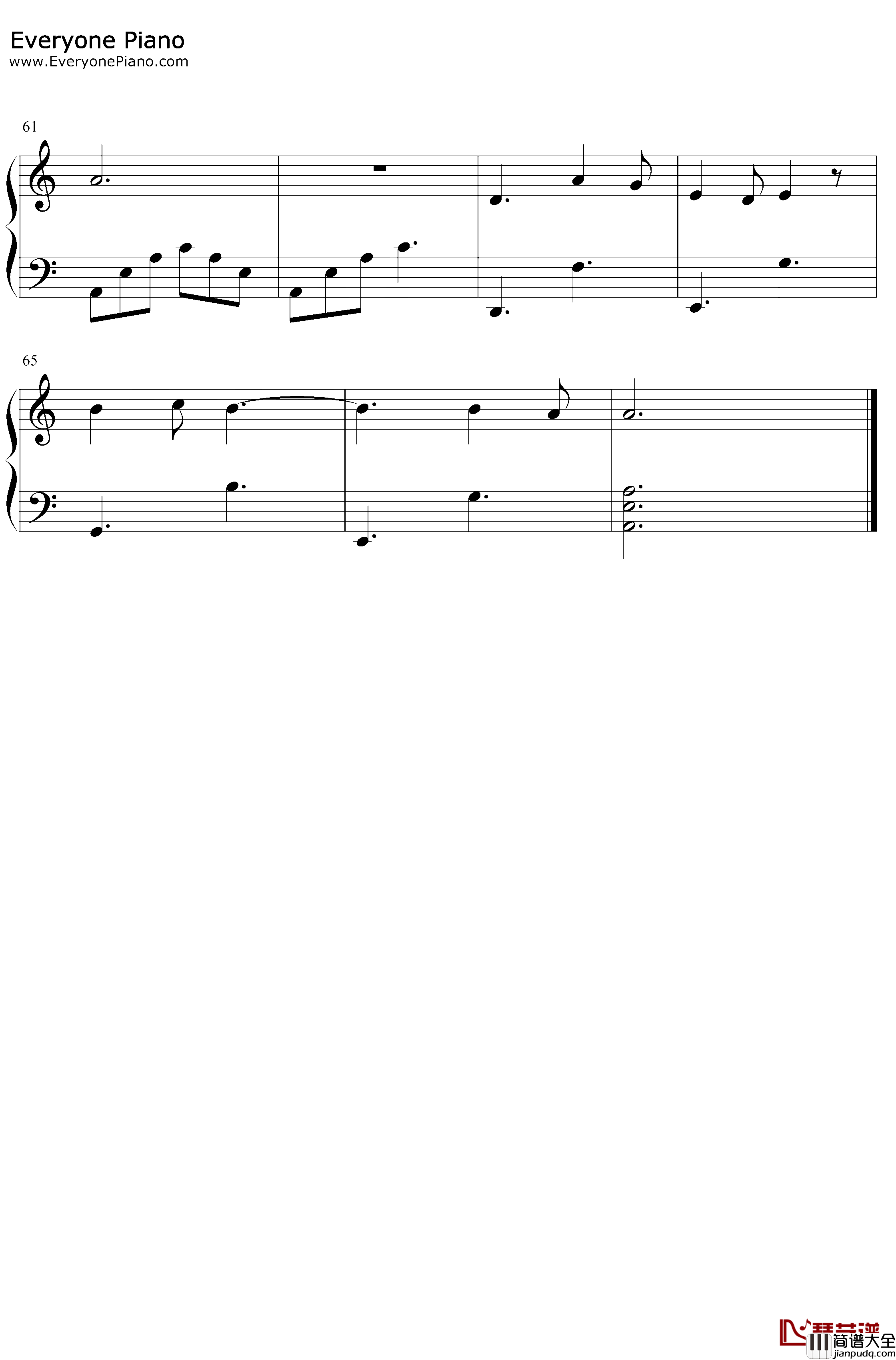 深夜一角钢琴谱_毛不易_C调简单版