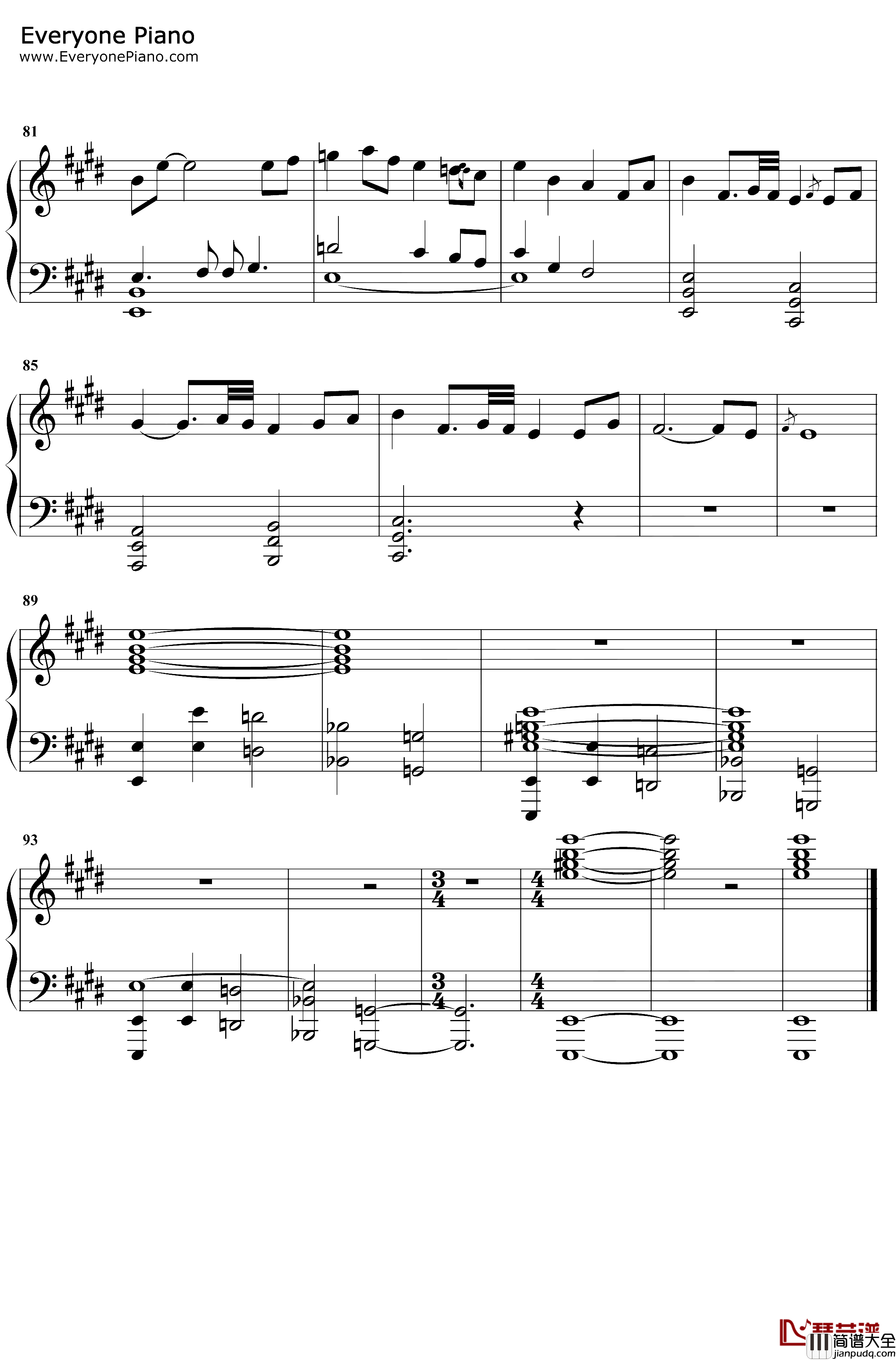 Hymn_to_the_Sea钢琴谱_JamesHorner_大海的咏叹_泰坦尼克号插曲