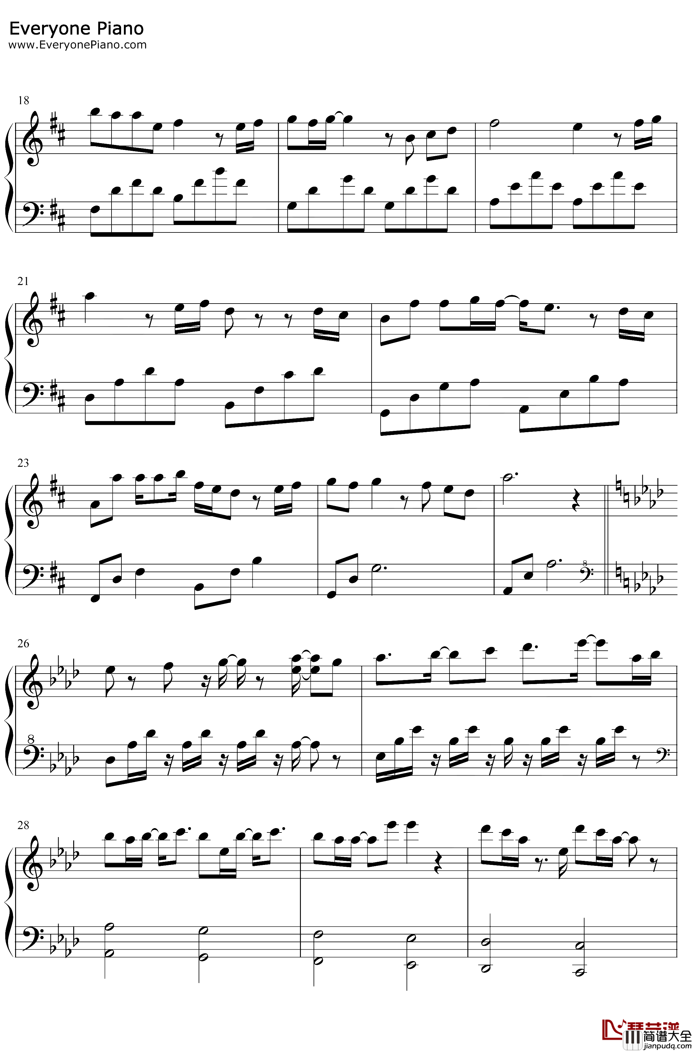 奋不顾身的爱情钢琴谱_未知_奋不顾身的爱情同名主题曲