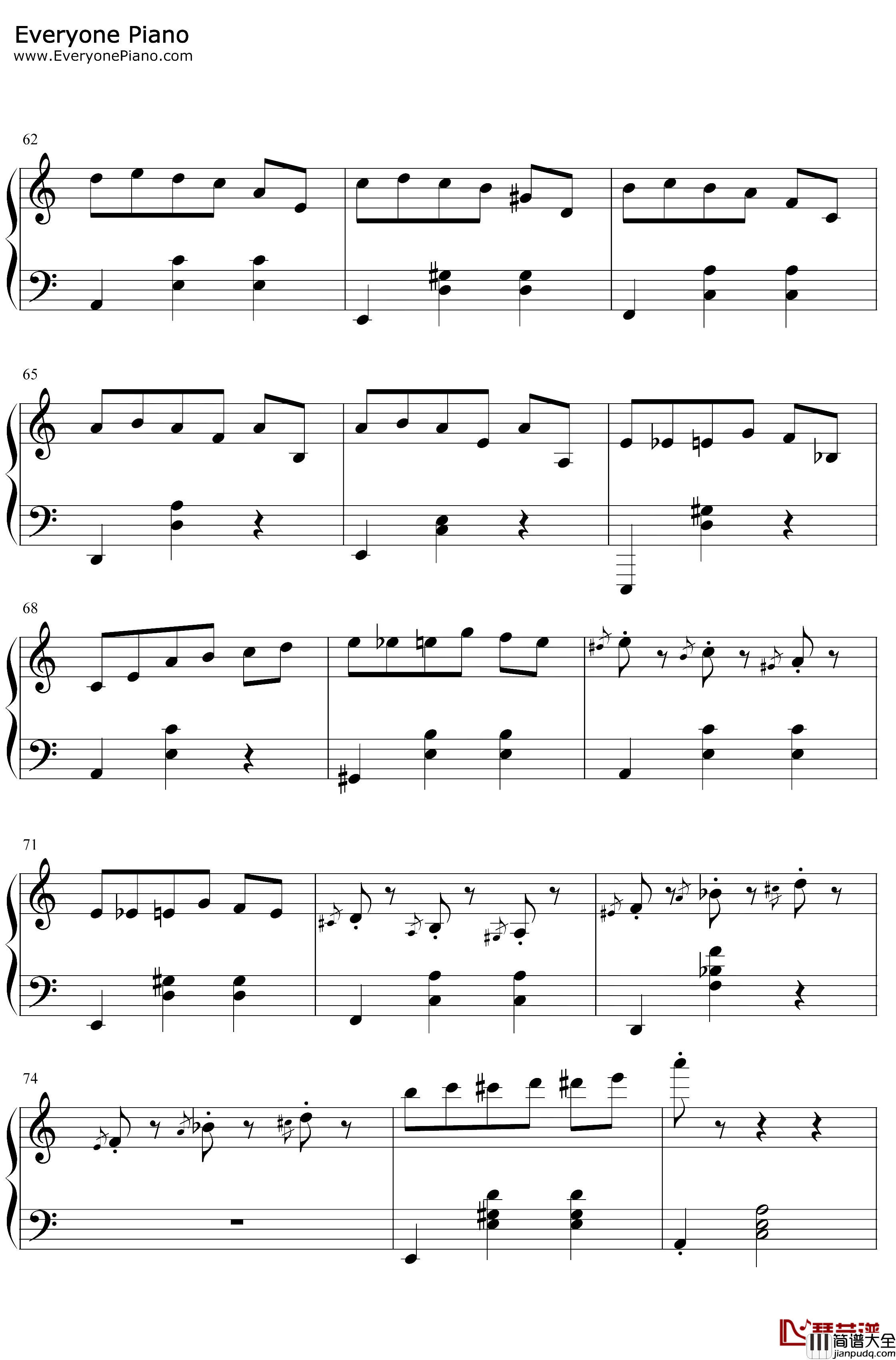 周杰伦钢琴串烧钢琴谱_周杰伦_哎呦，不错嘛