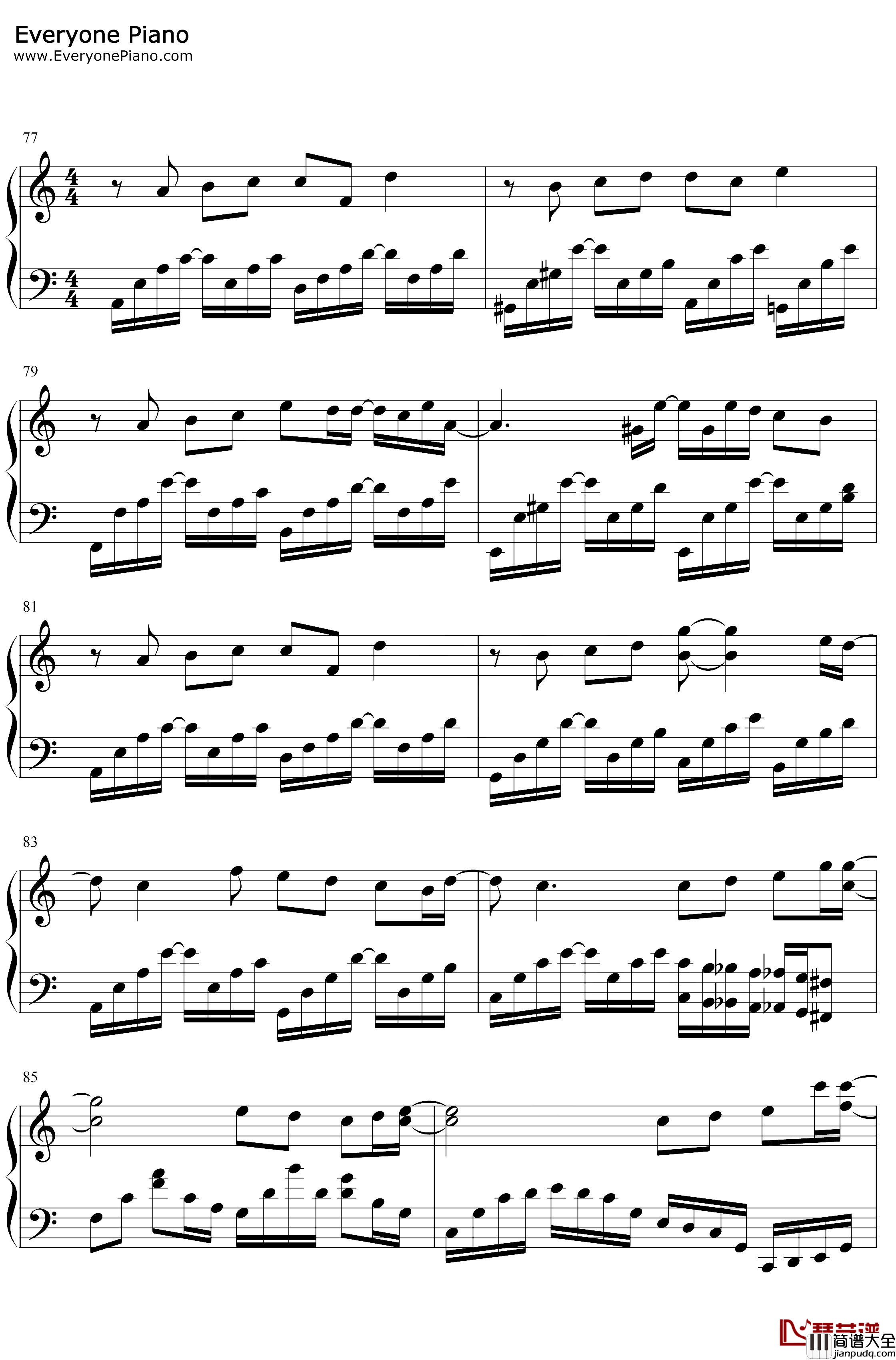 周杰伦钢琴串烧钢琴谱_周杰伦_哎呦，不错嘛