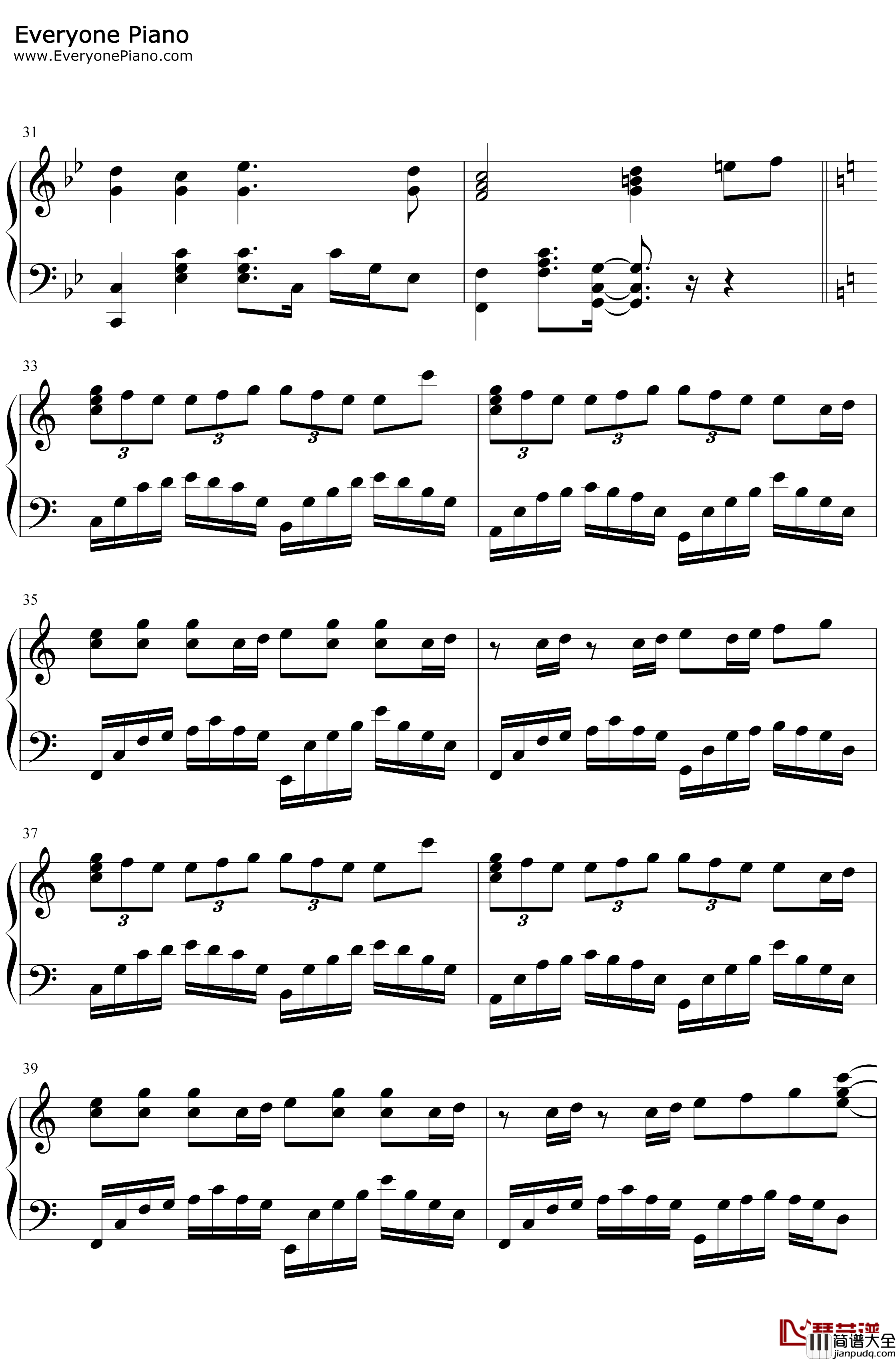 周杰伦钢琴串烧钢琴谱_周杰伦_哎呦，不错嘛