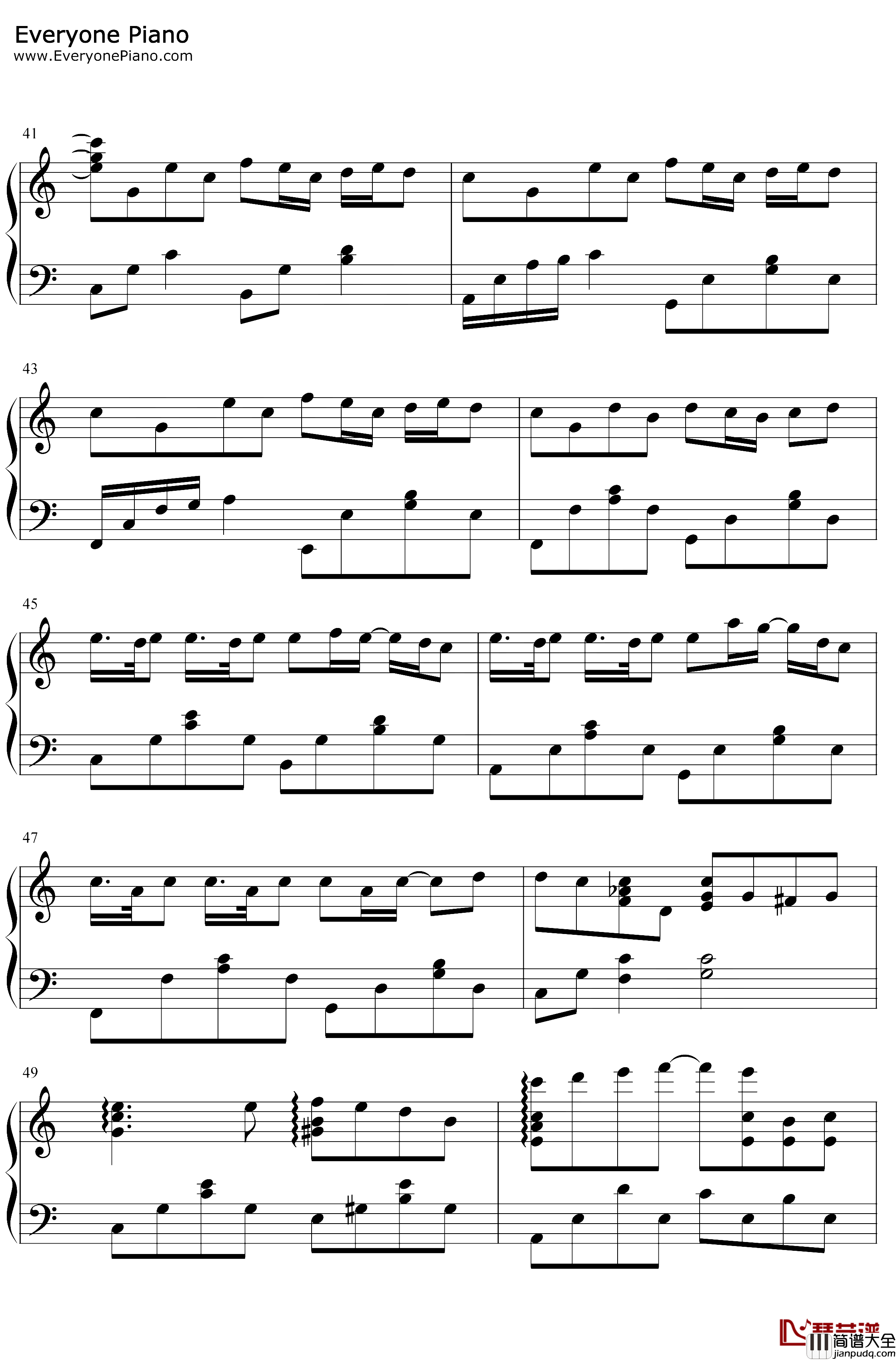 周杰伦钢琴串烧钢琴谱_周杰伦_哎呦，不错嘛