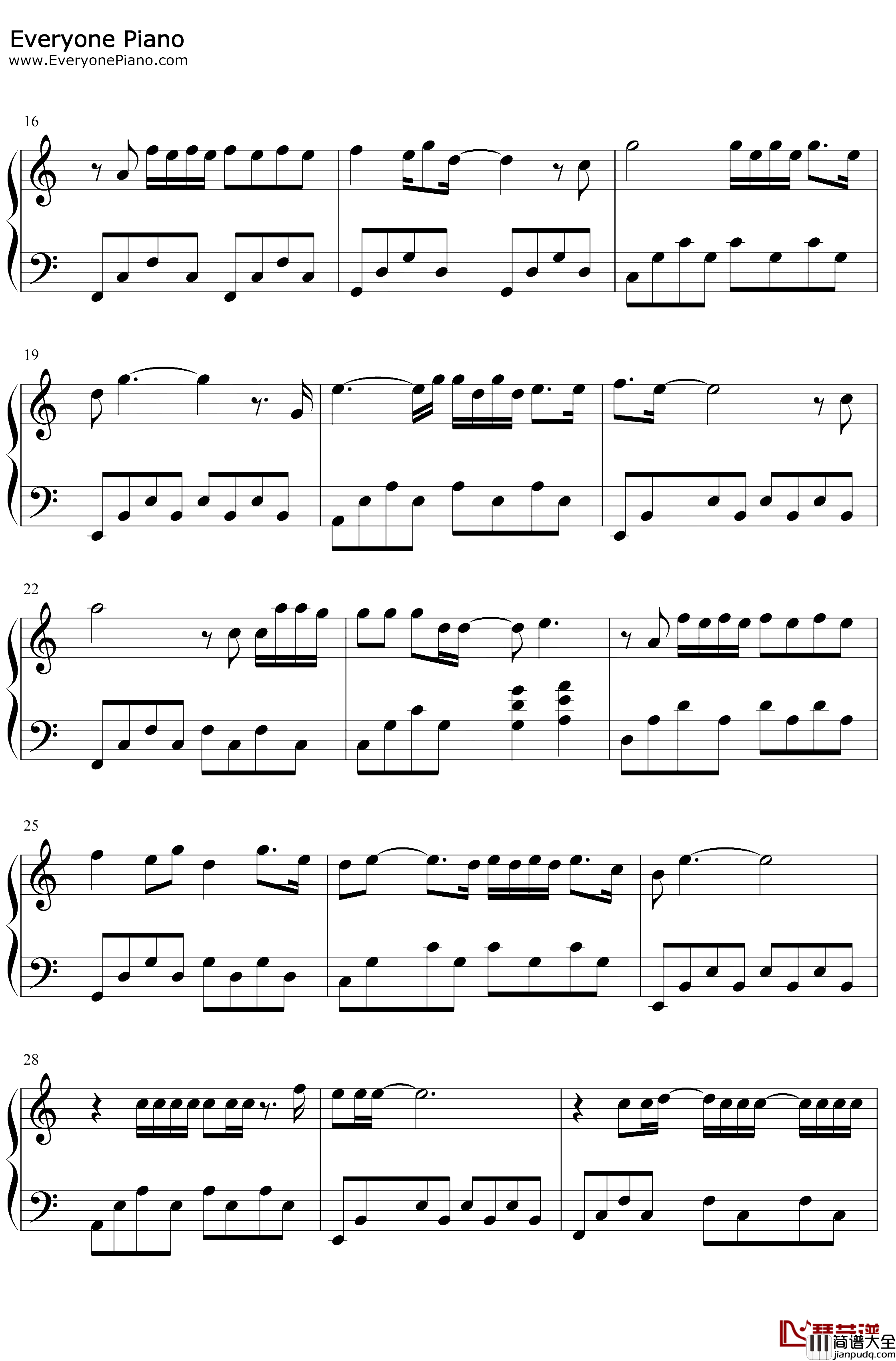 别怕我在钢琴谱_隔壁老樊_C调简单版_别怕总有一个人给你爱_抖音热歌