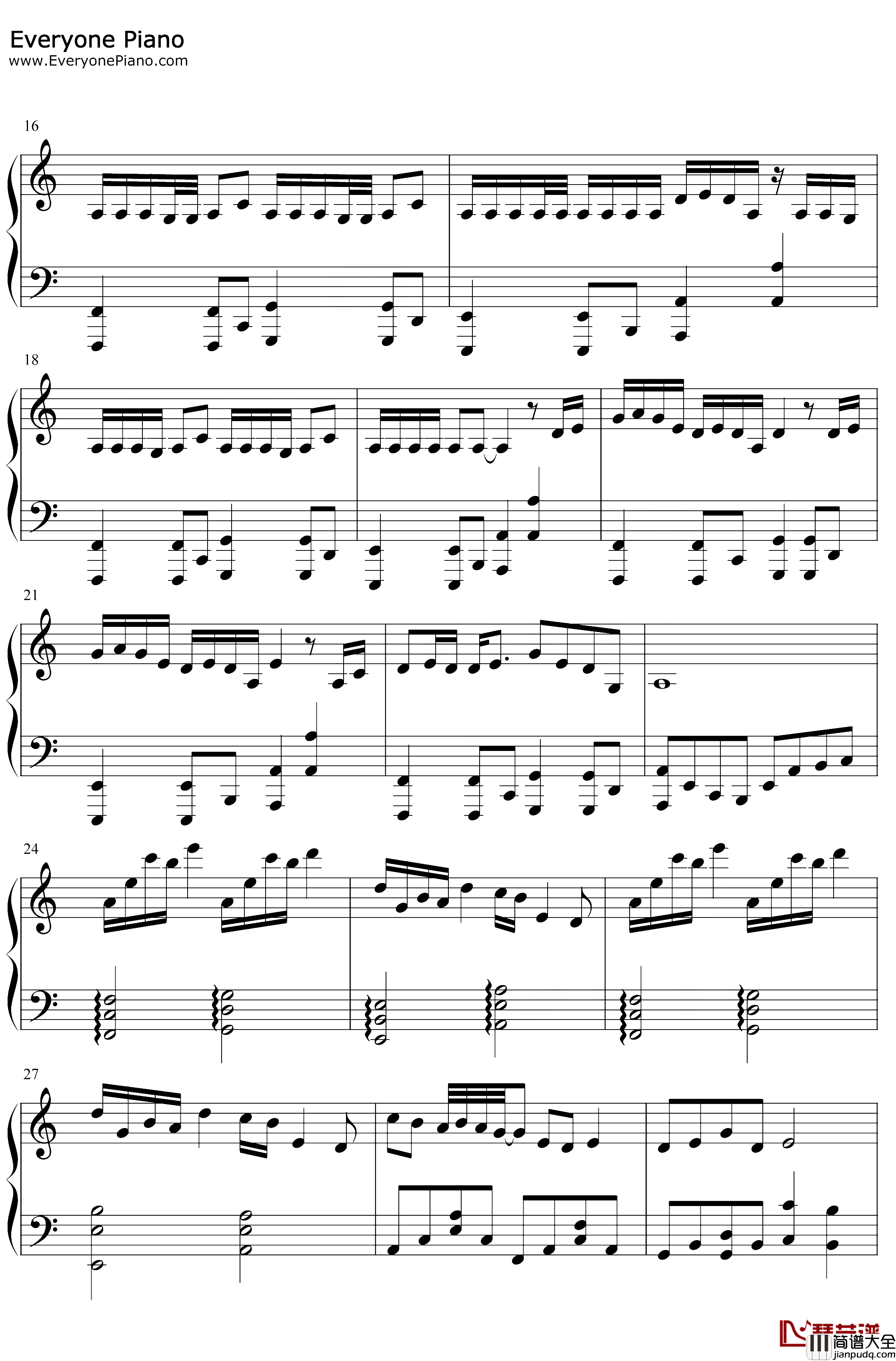 海底钢琴谱_一支榴莲_完美版