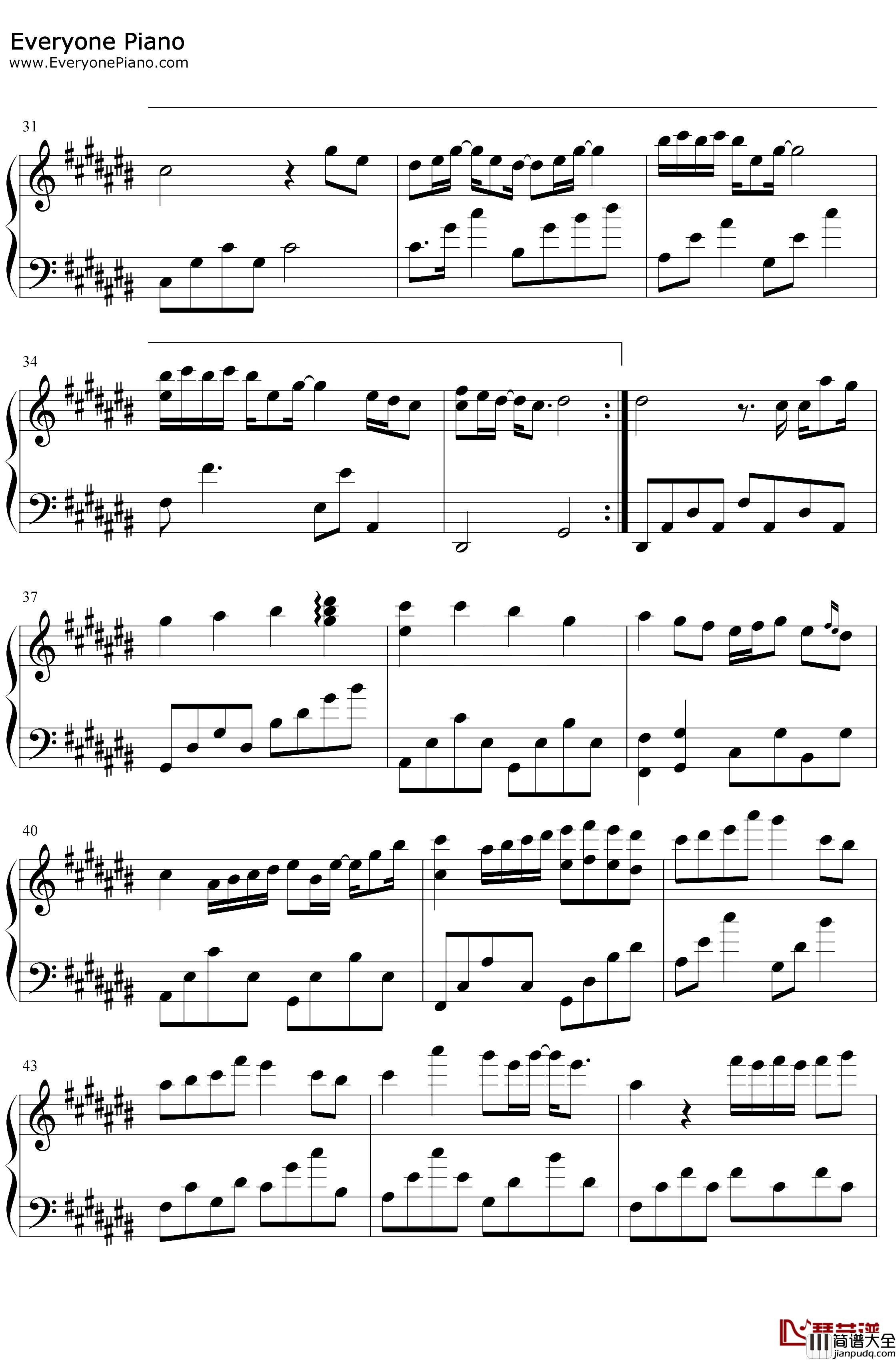 我的世界没有你钢琴谱_苏晗_曾经现在未来的差距是我的世界没有你_抖音热歌