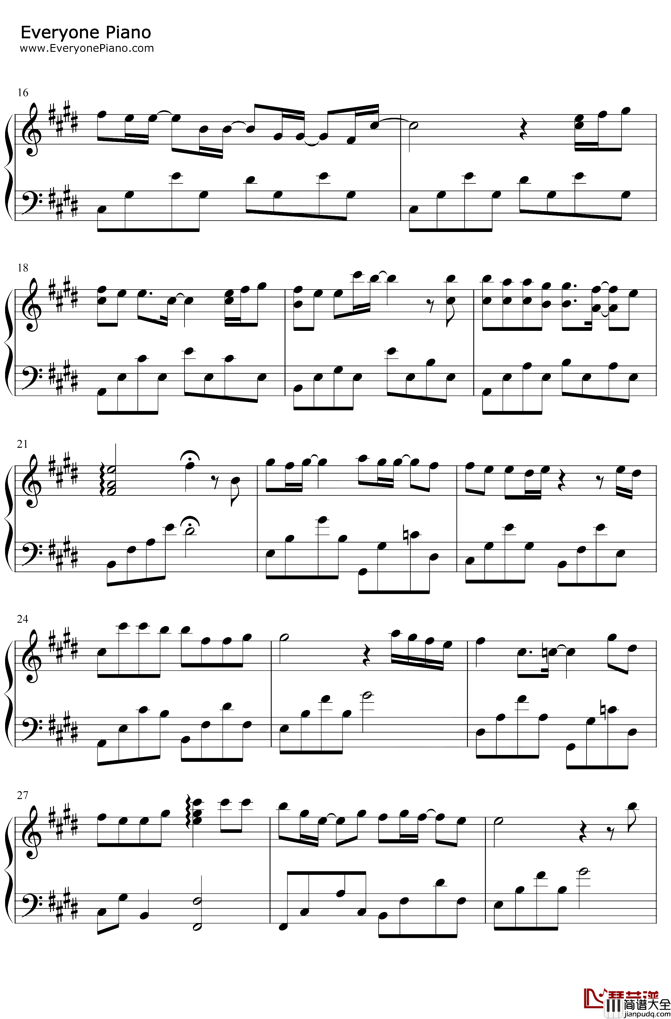 日暮里钢琴谱_JINBAO