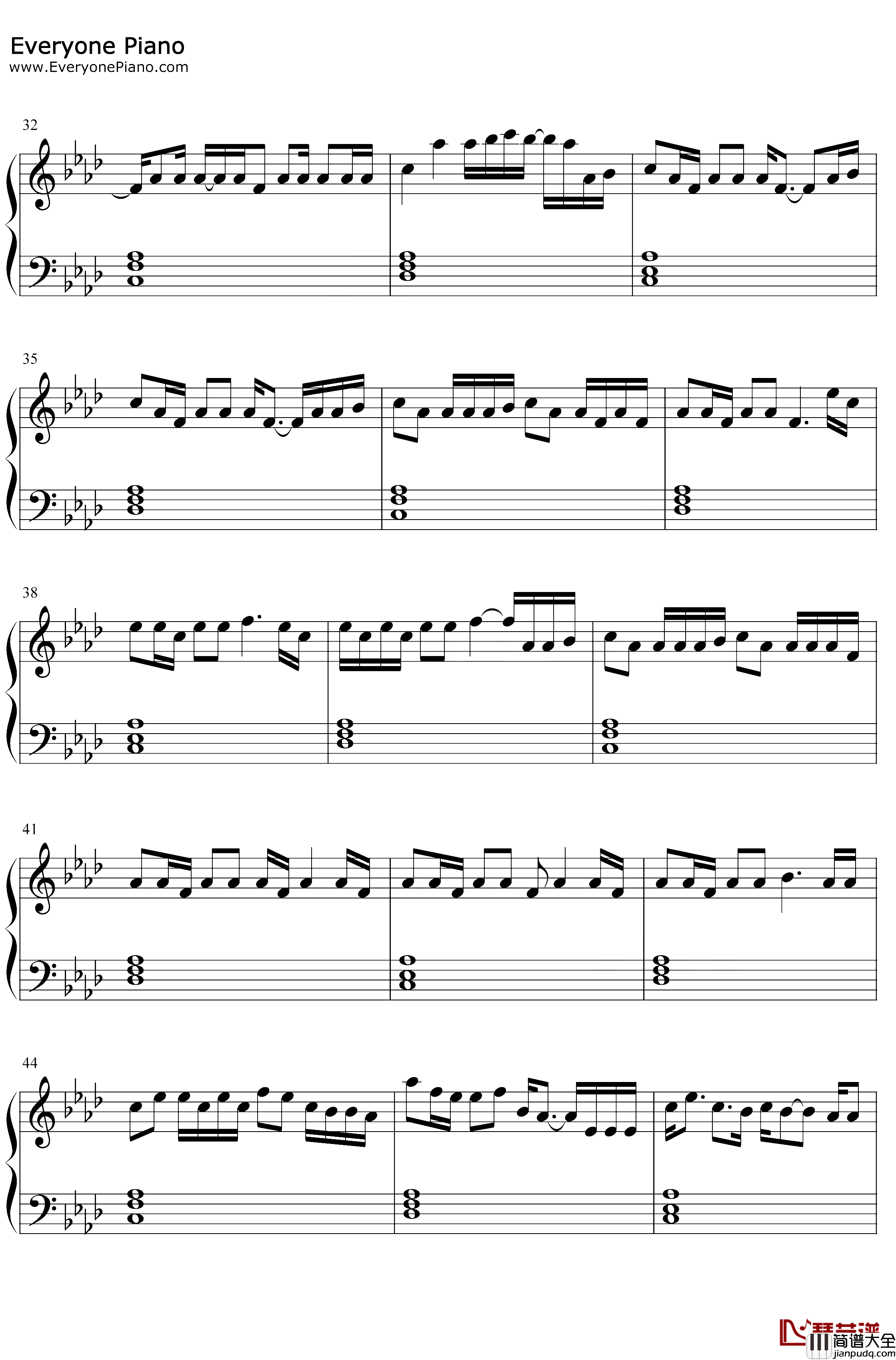 On_Me钢琴谱_Thomas_Rhett_Kane_Brown_Ava_Max_史努比狗OST