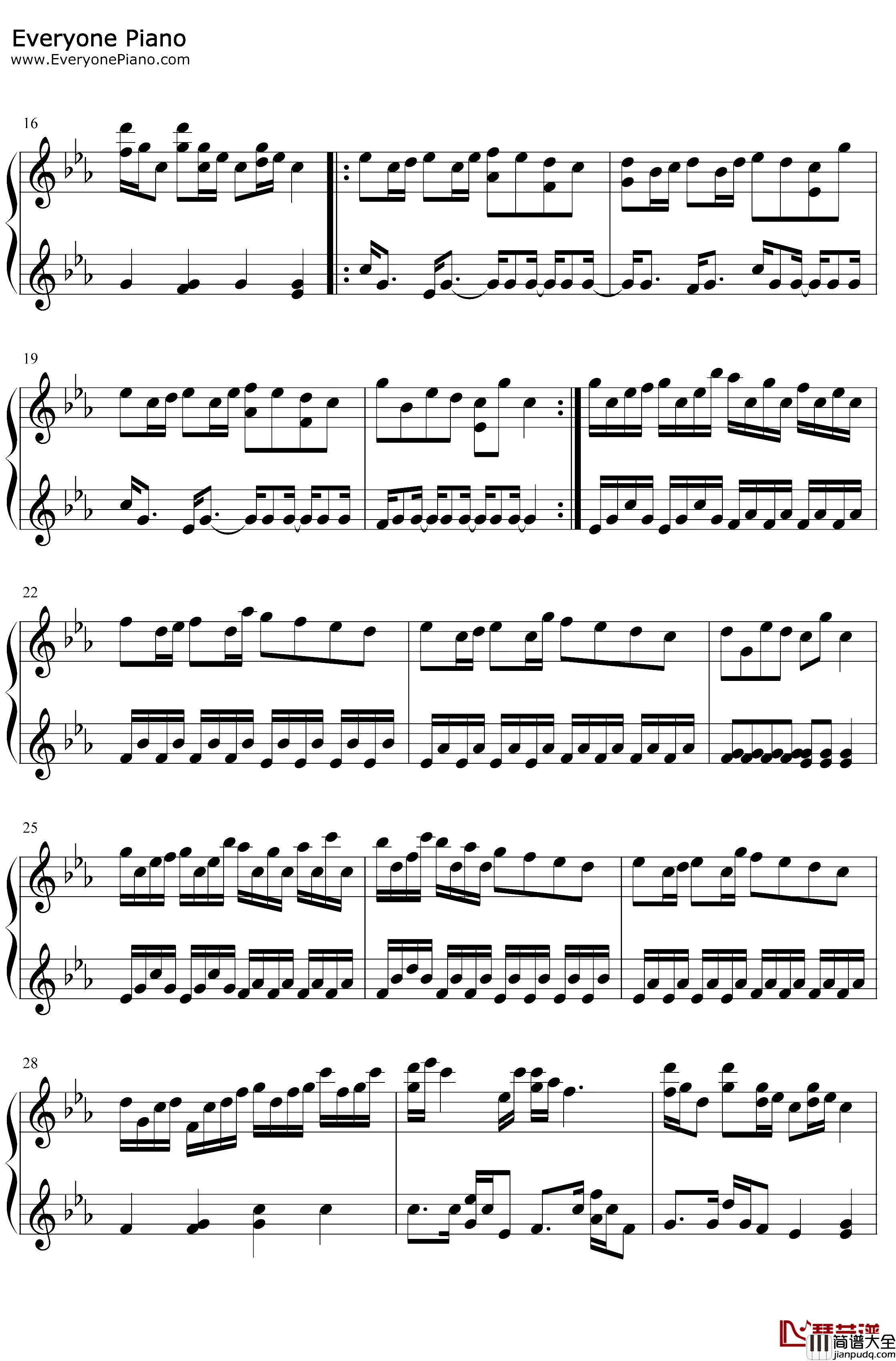 克罗地亚狂想曲钢琴谱_马克西姆·姆尔维察_光遇版