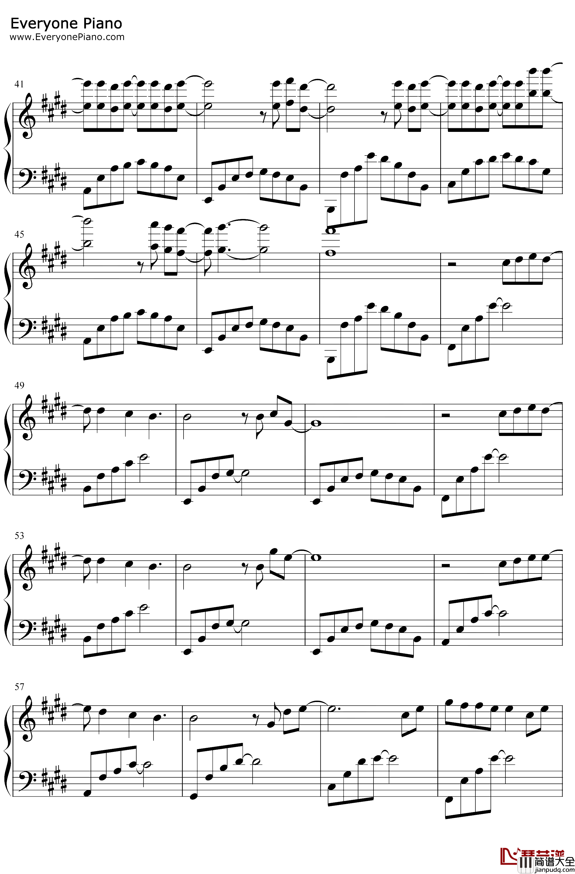 爱存在钢琴谱_魏奇奇_完整版