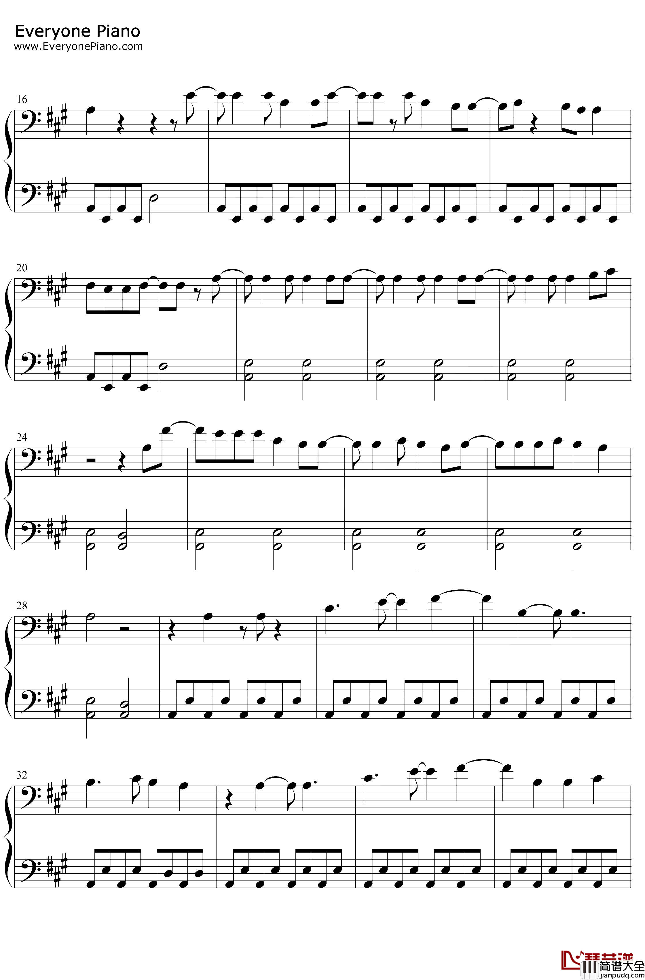 One_Margarita钢琴谱_LukeBryan_LukeBryan