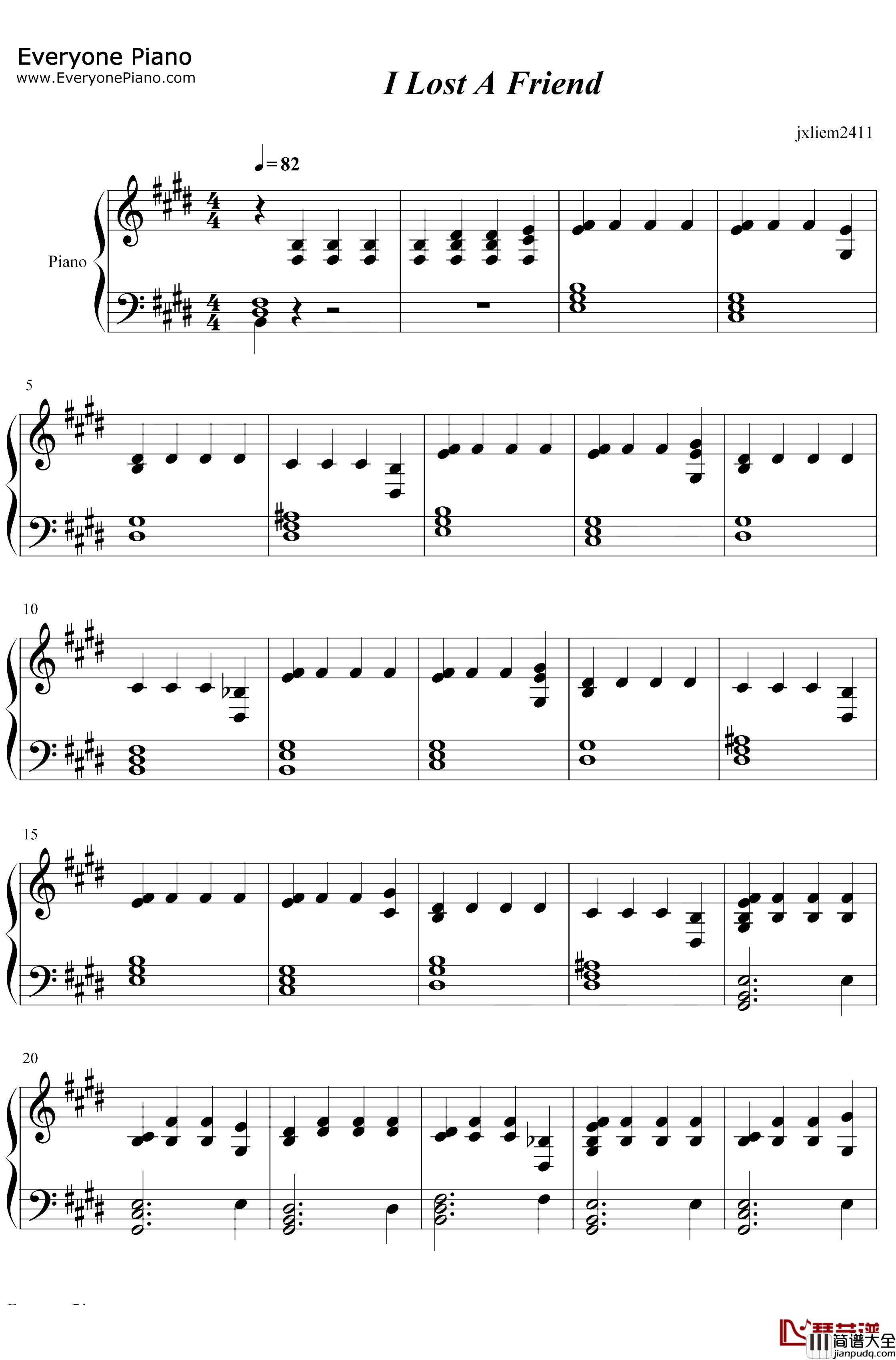 ILostAFriend钢琴谱_Finneas_伴奏谱