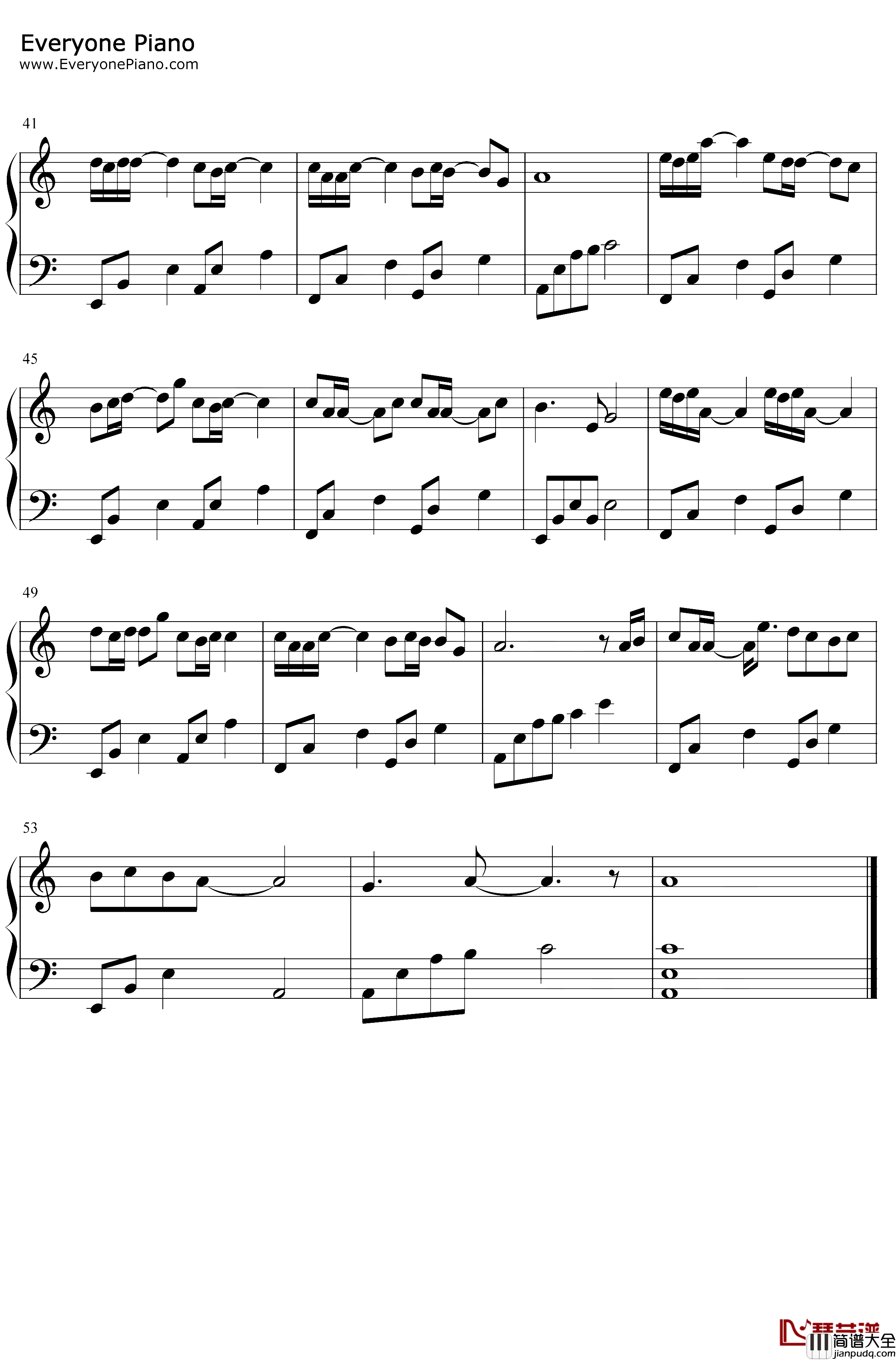 我读三千遍你钢琴谱_小魂_C调简单版_广播剧千秋主题曲