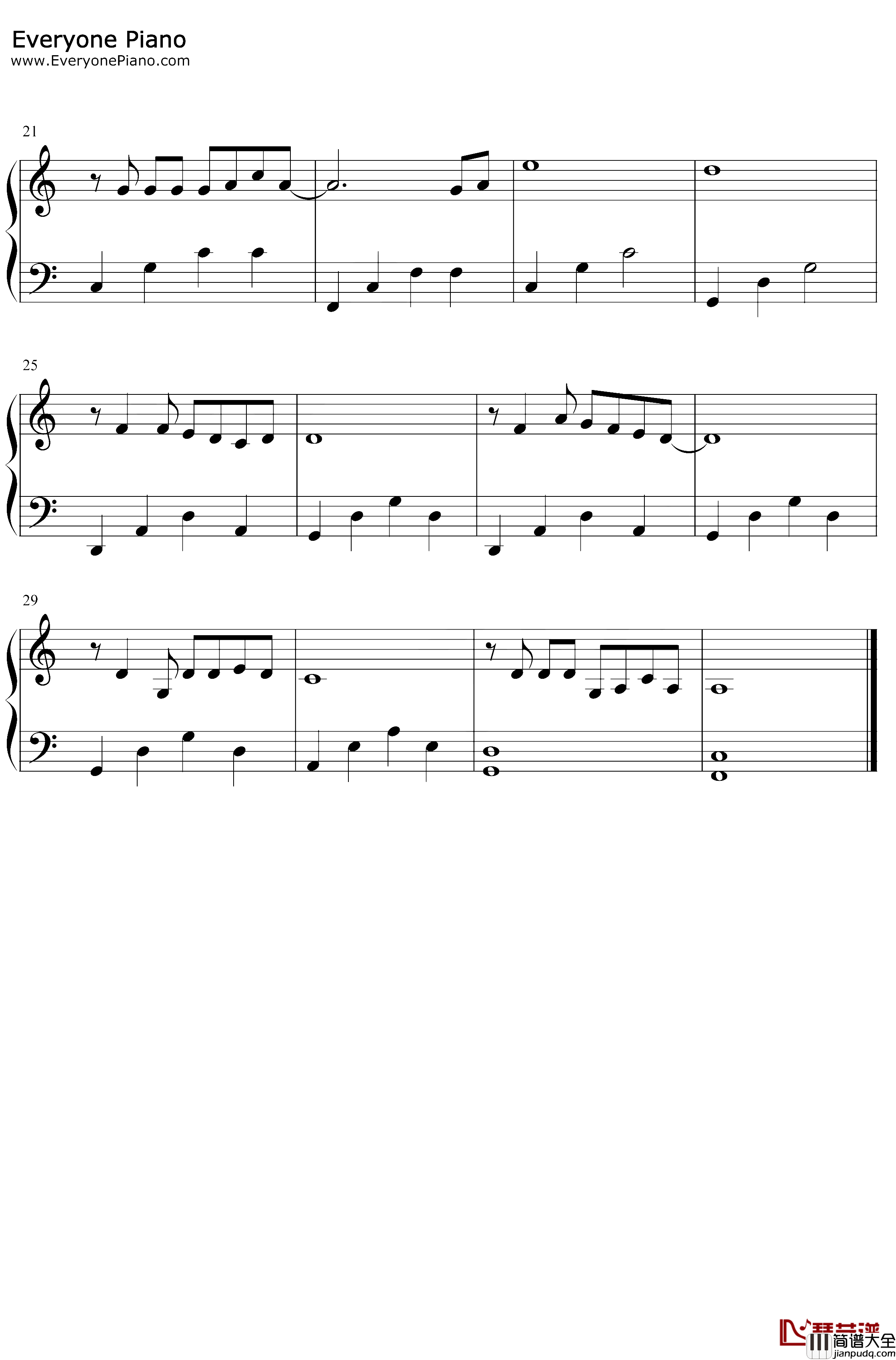 蓝莲花钢琴谱_许巍_C调简单版_动人旋律引发无数人共鸣