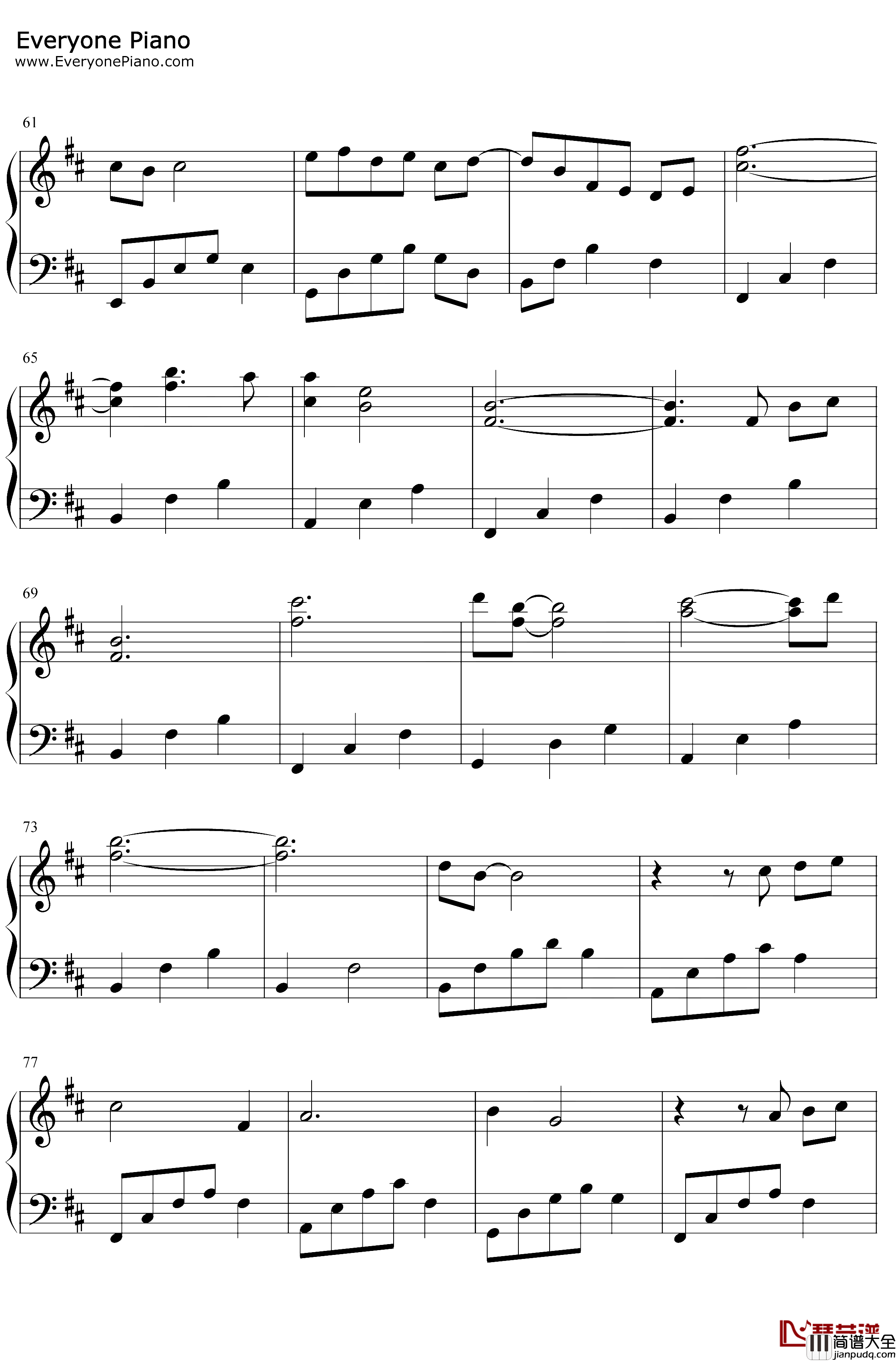 桃夭钢琴谱_双笙_清平乐插曲