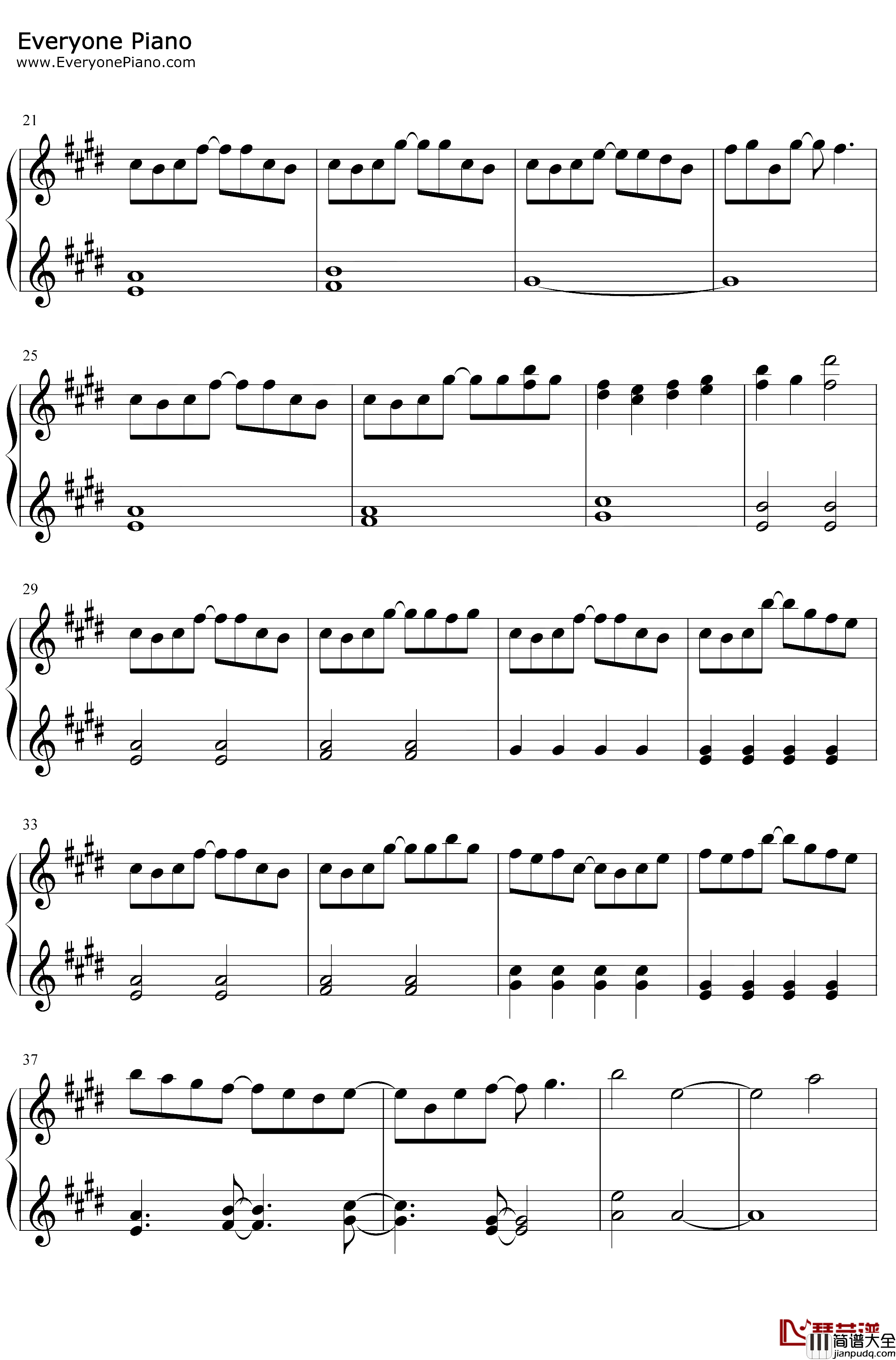 春弦钢琴谱_横山克_明日方舟_光遇版