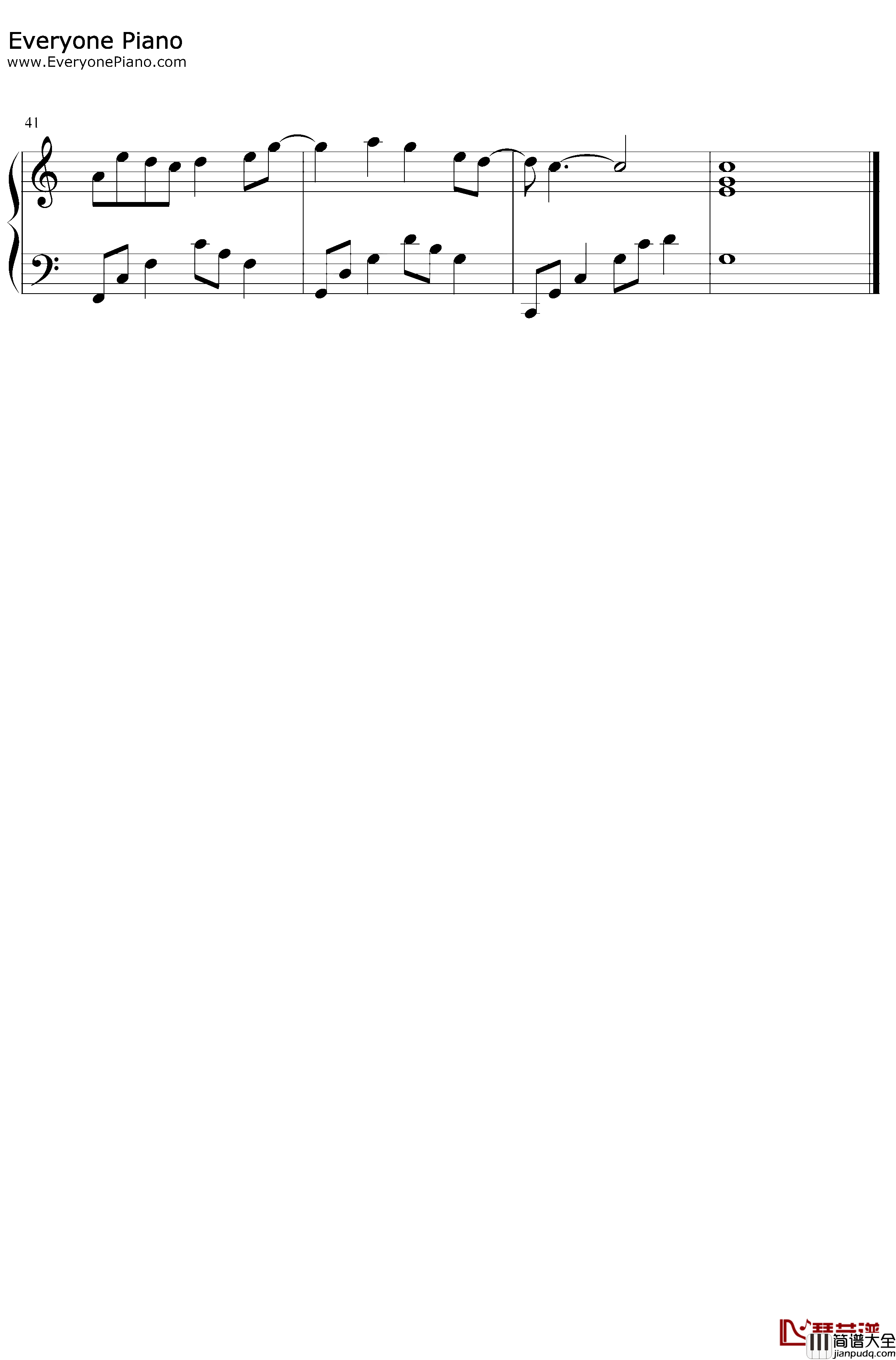 杏花弦外雨钢琴谱_CRITTY西国的海妖_C调简单版_唯美古风歌曲