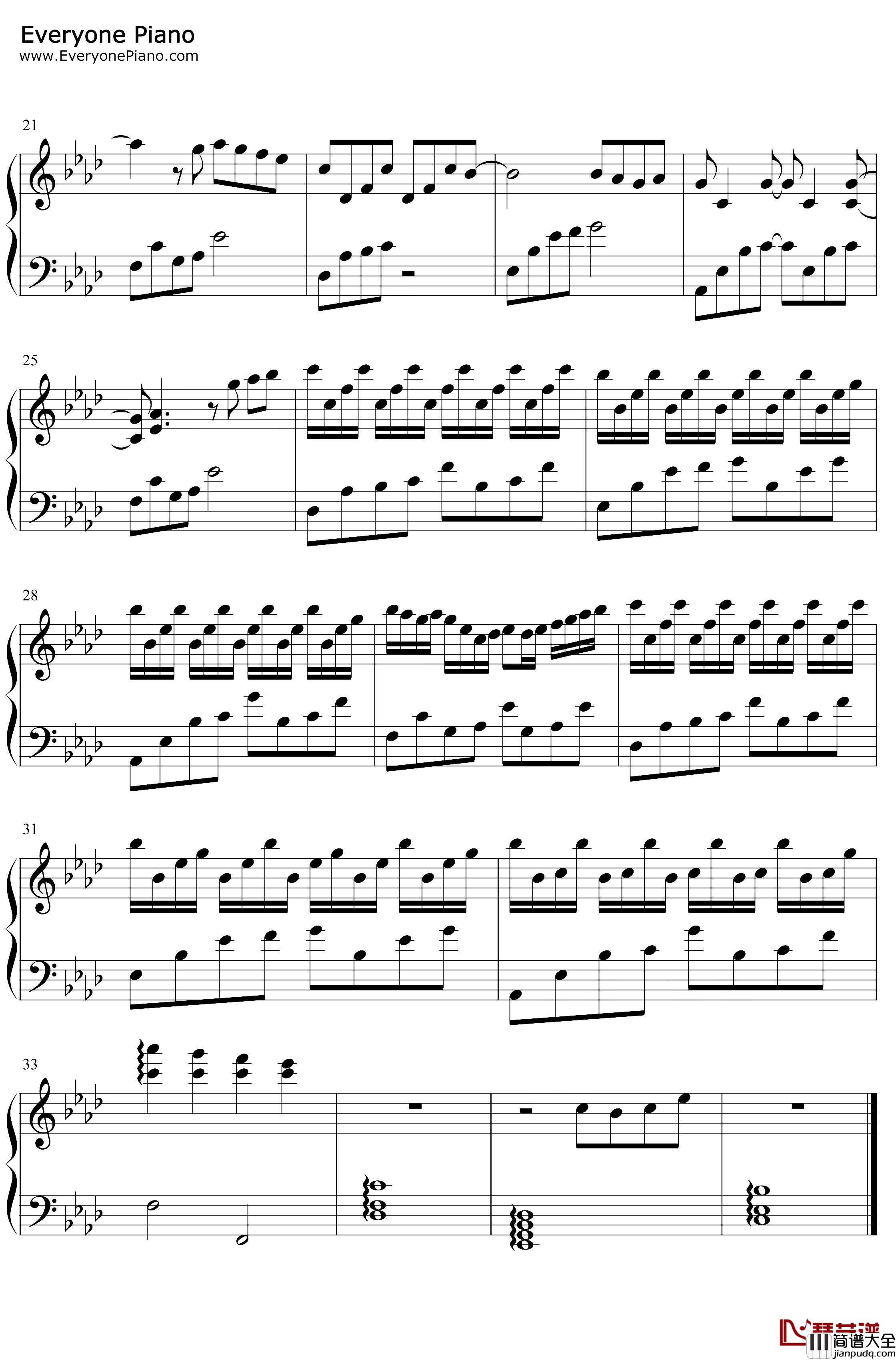 Time_Flows_Away钢琴谱_songroger_央视益广告时光倒流篇BGM_一听便坠入回忆