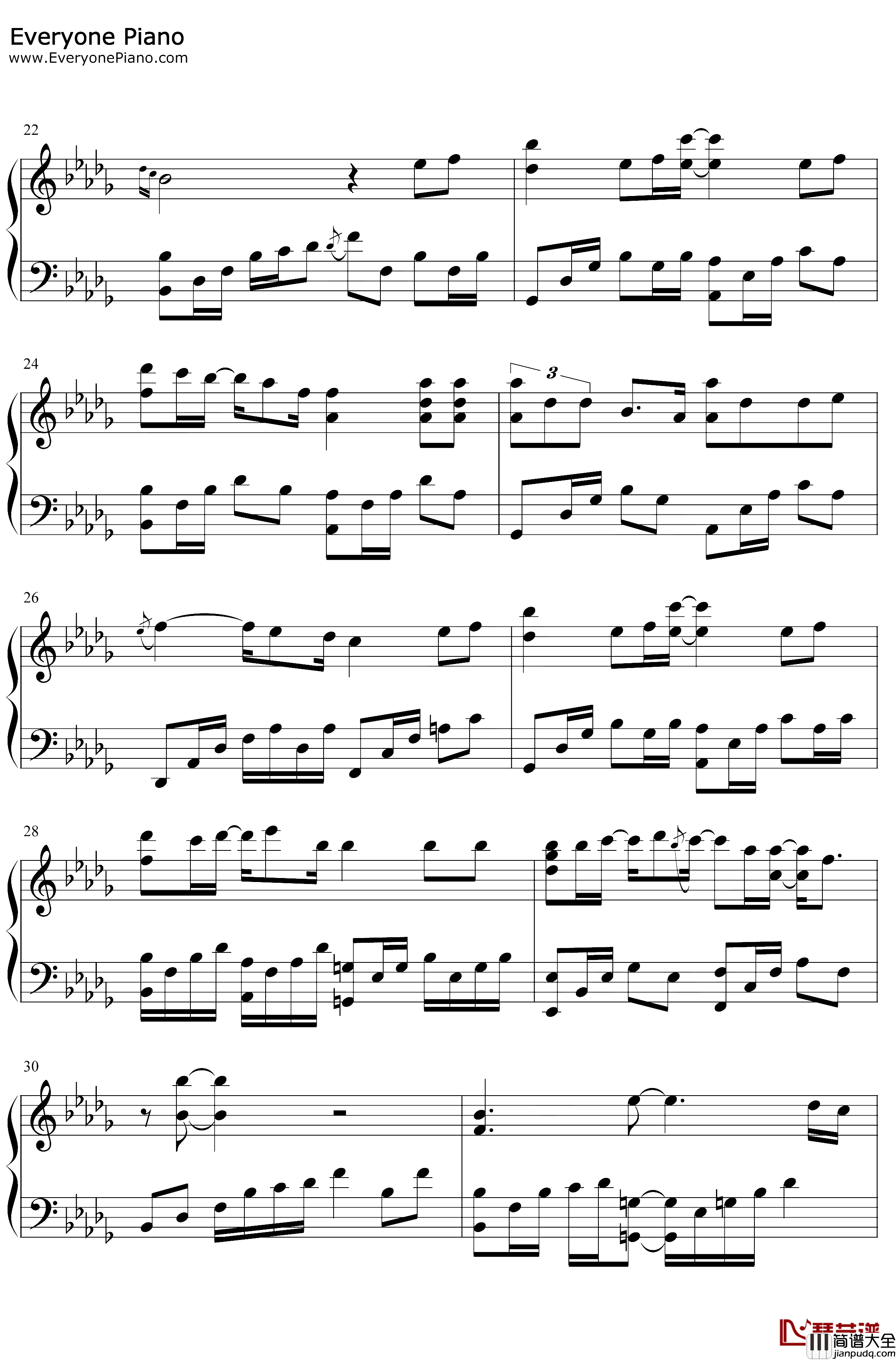 尘埃钢琴谱_家家_步步惊情ED_我的爱像尘埃散落在边疆地带_抖音热歌